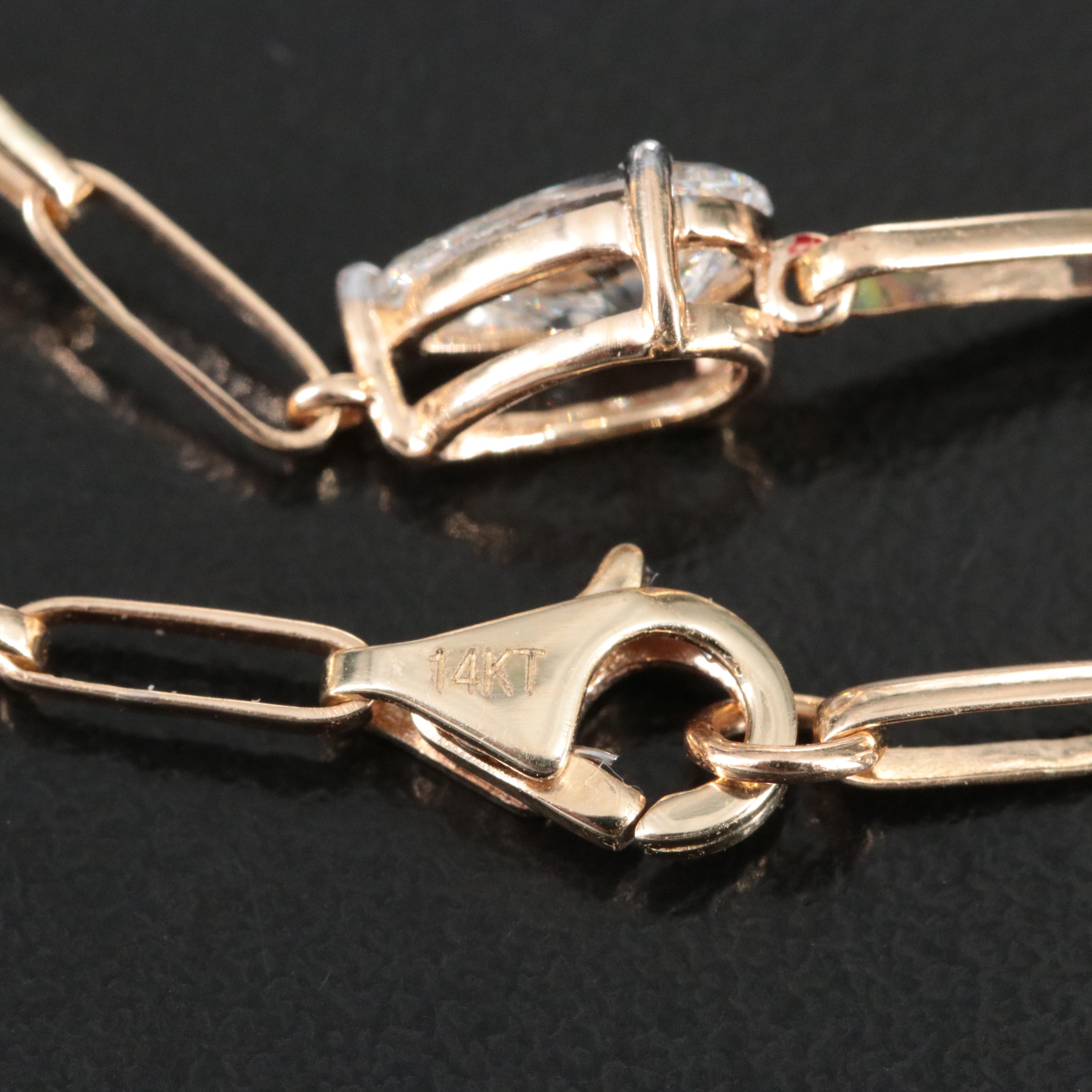 14K 4.23 CTW Lab Grown Diamond Station Bracelet