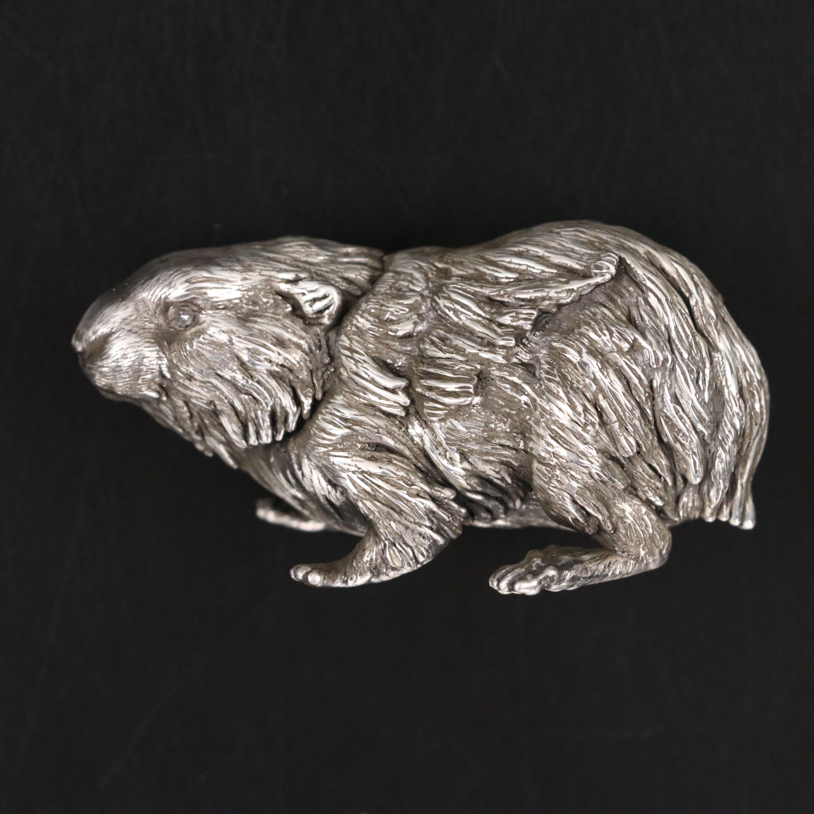Russian 875 Silver Vole with Diamond Eyes