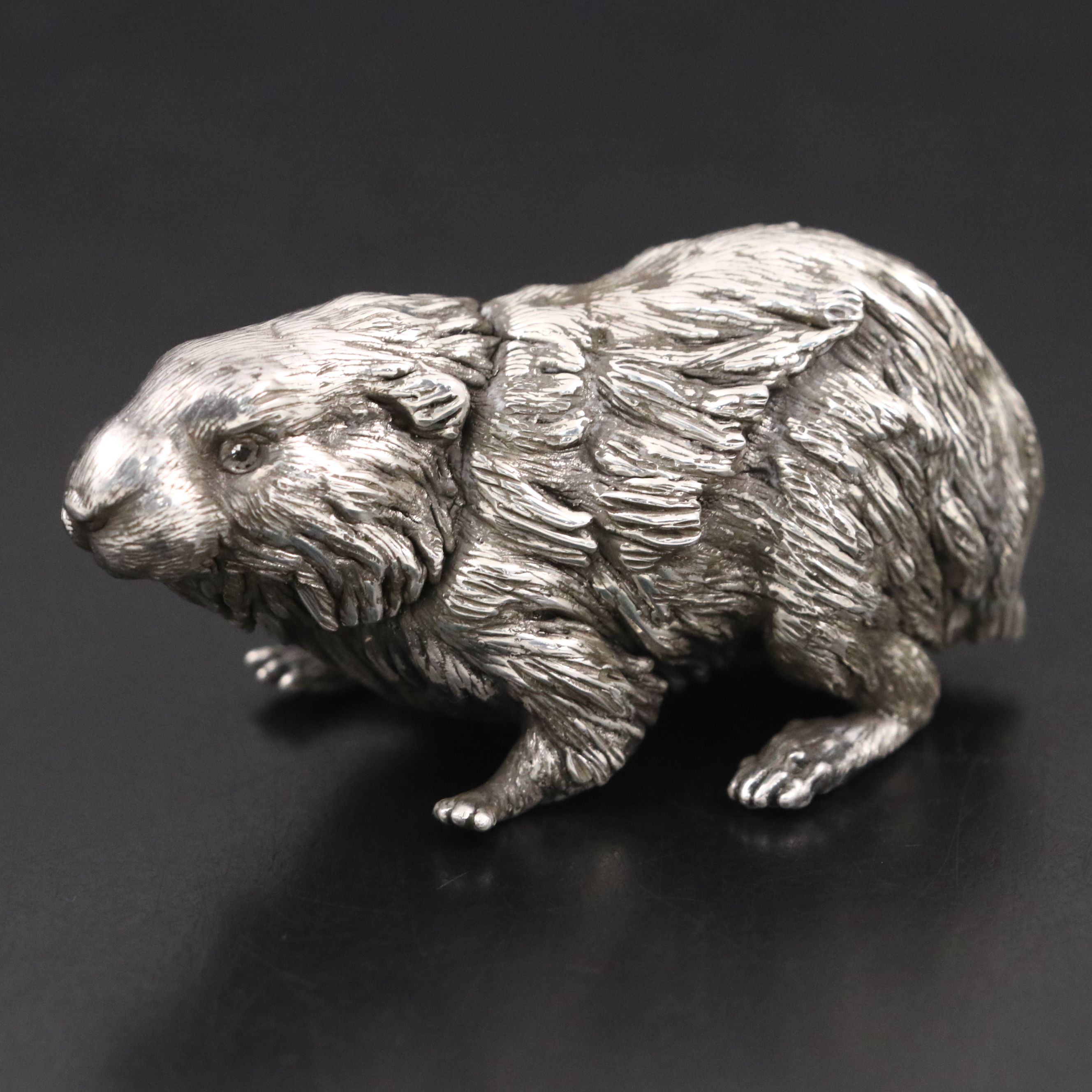 Russian 875 Silver Vole with Diamond Eyes