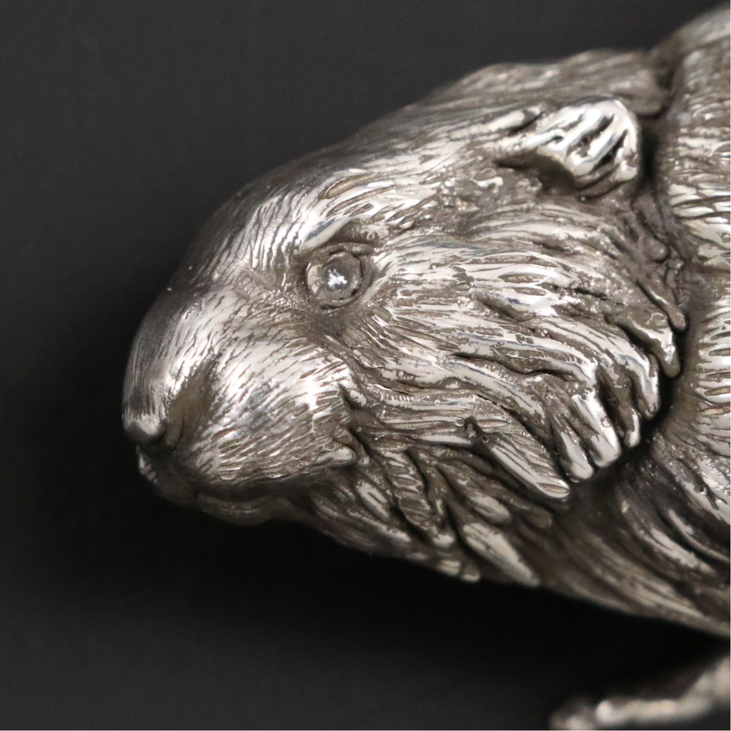 Russian 875 Silver Vole with Diamond Eyes