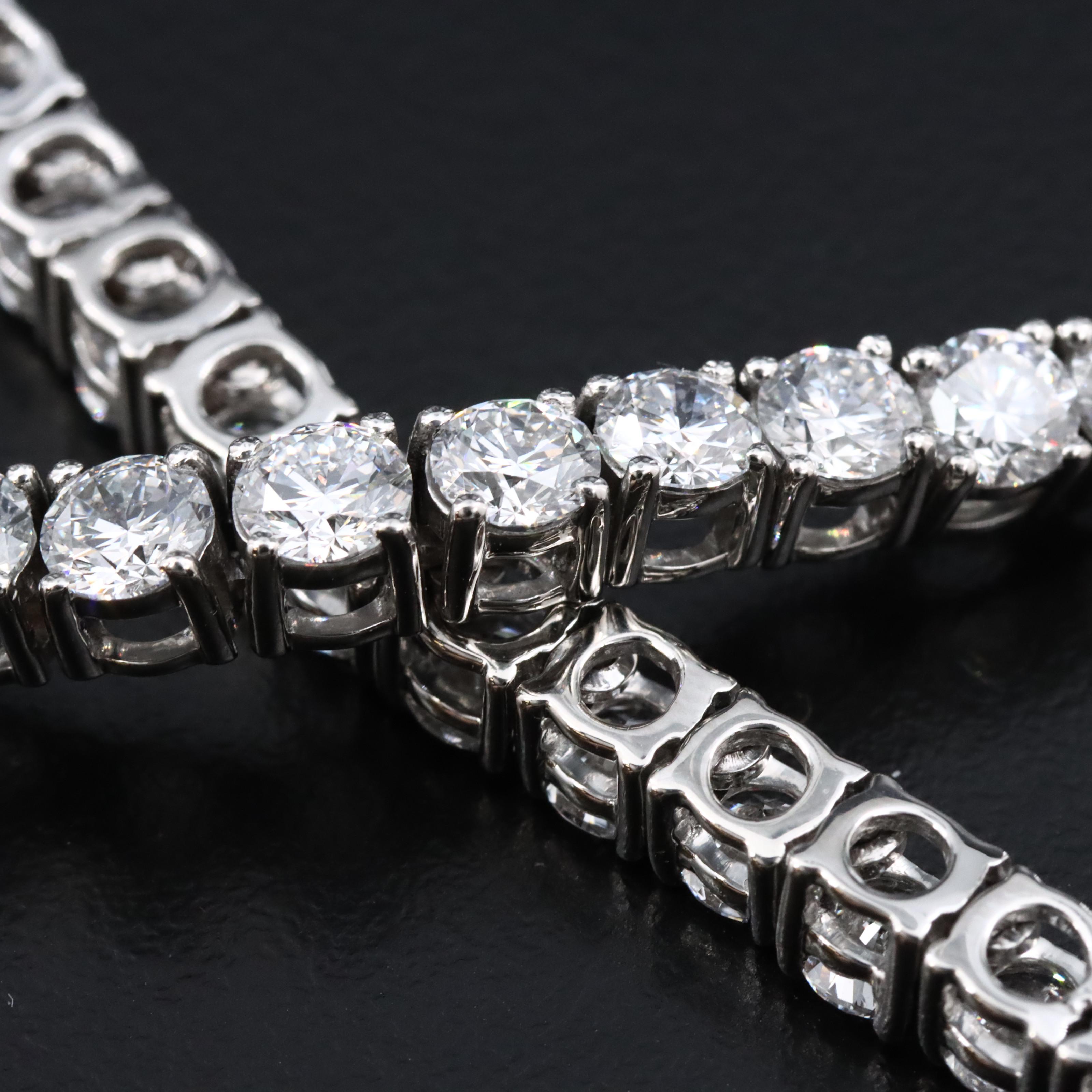 Platinum 30.35 CTW Lab Grown Diamond Riviera Necklace