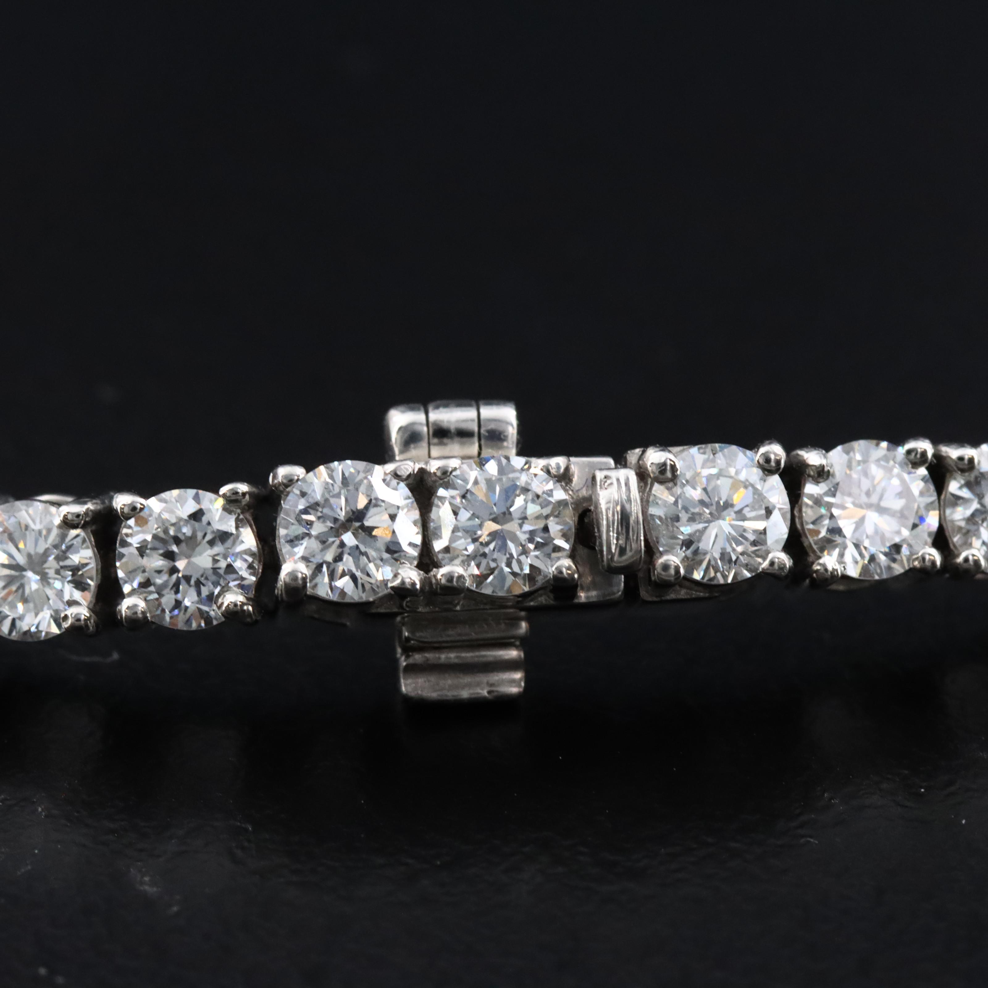 Platinum 30.35 CTW Lab Grown Diamond Riviera Necklace