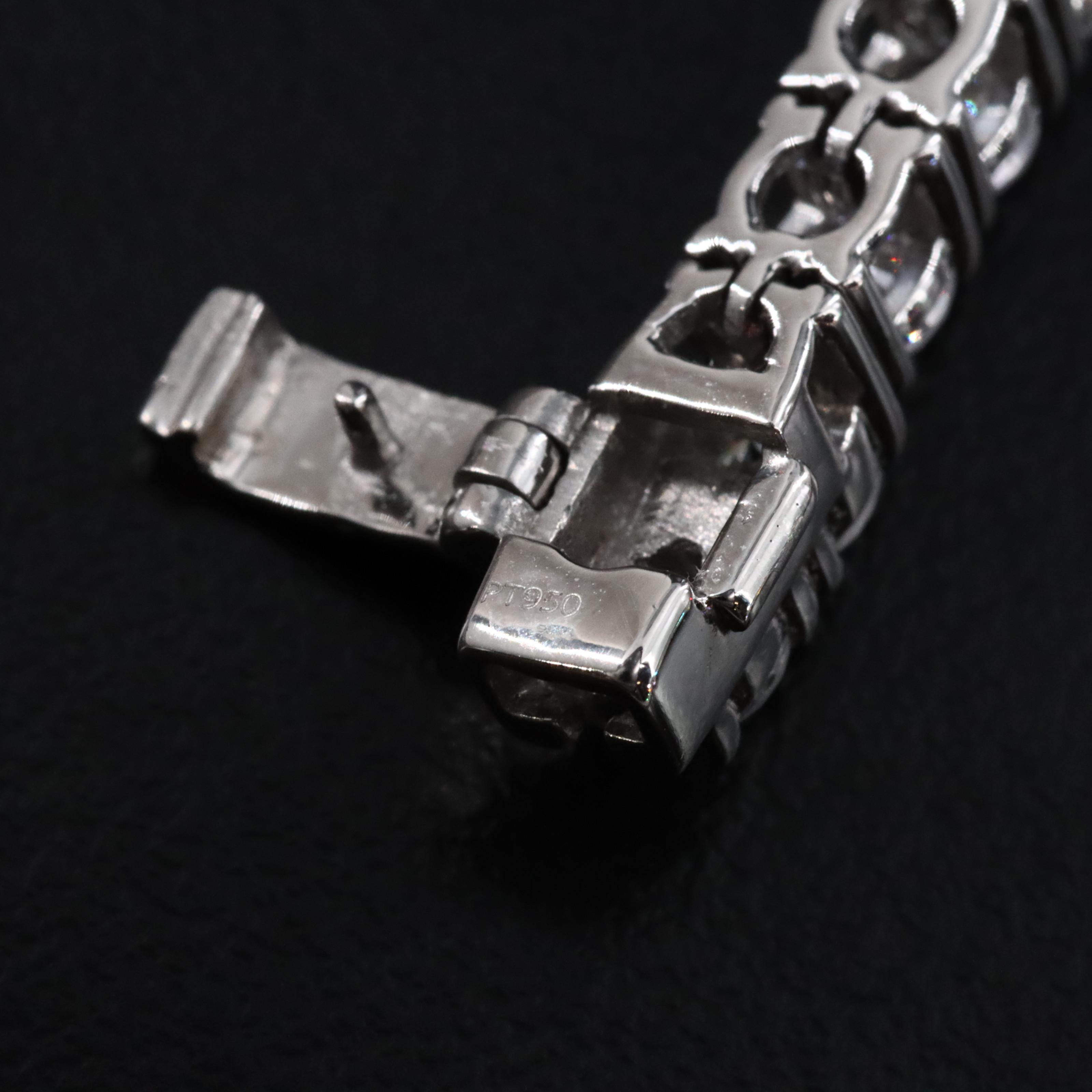 Platinum 30.35 CTW Lab Grown Diamond Riviera Necklace