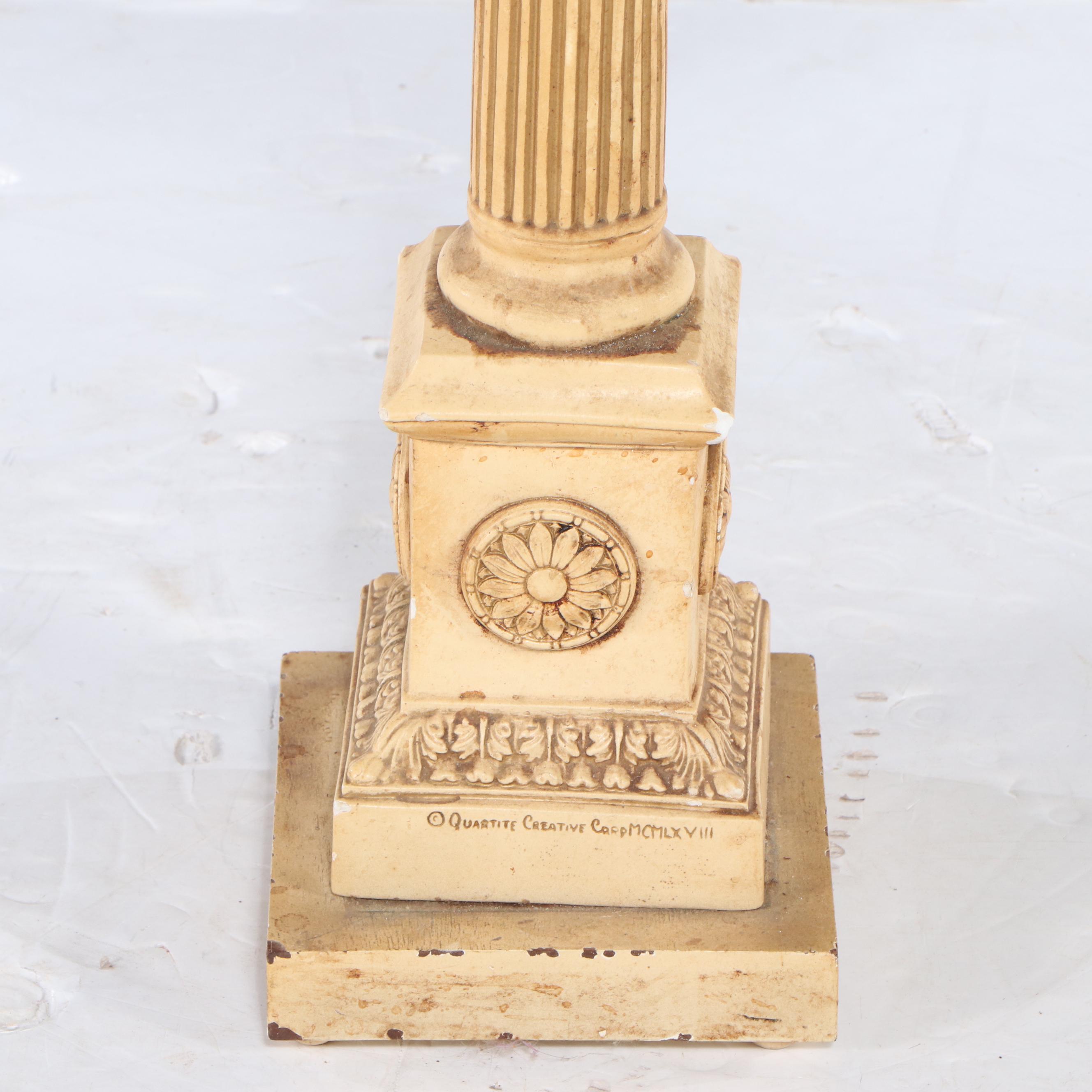 Quartite Creative Neoclassical Style Pedestal Table, 1968