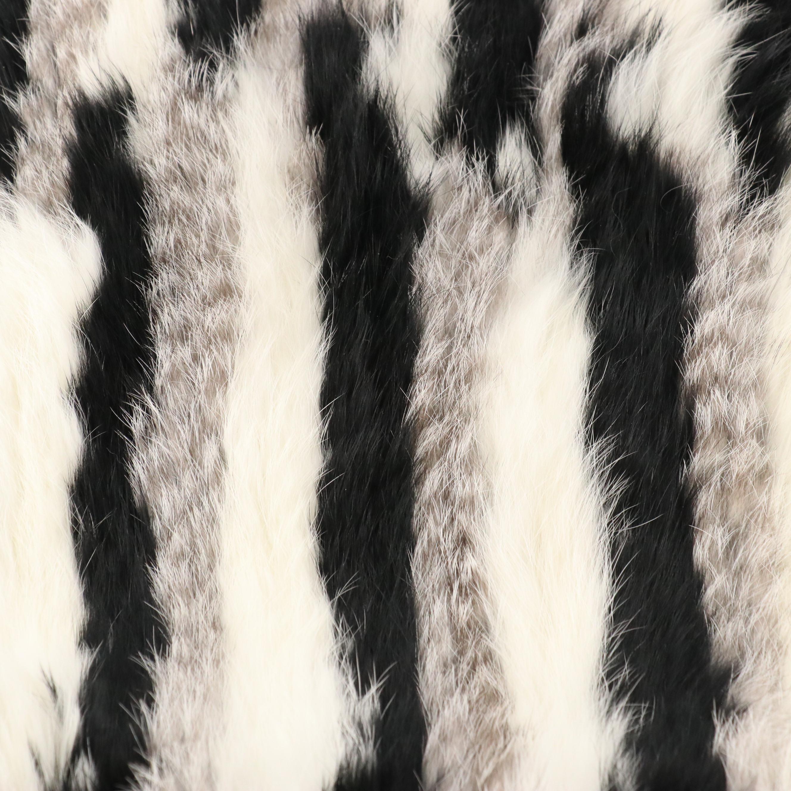 Jocelyn Mixed Rabbit Fur Flat Weave Infinity Scarf