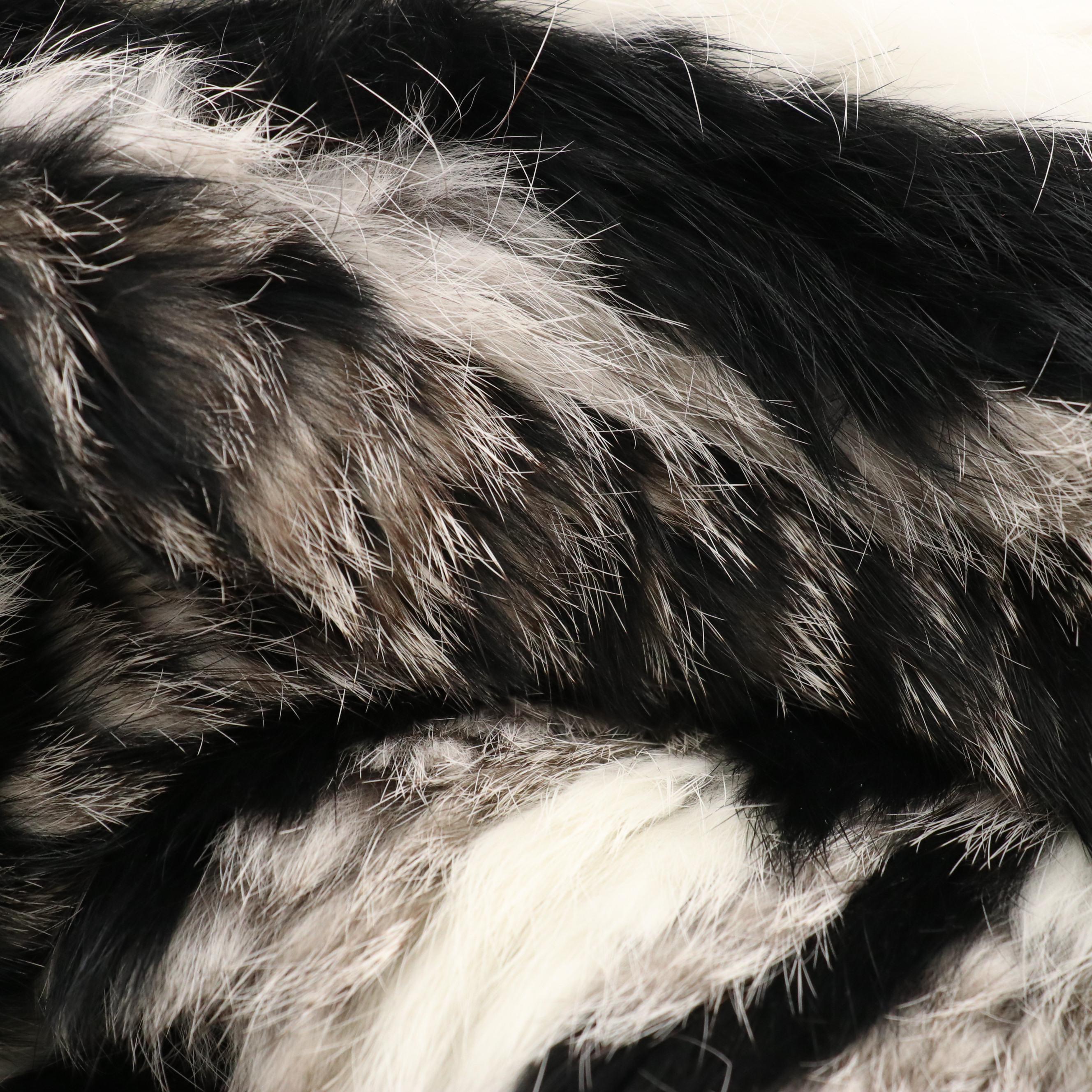 Jocelyn Mixed Rabbit Fur Flat Weave Infinity Scarf