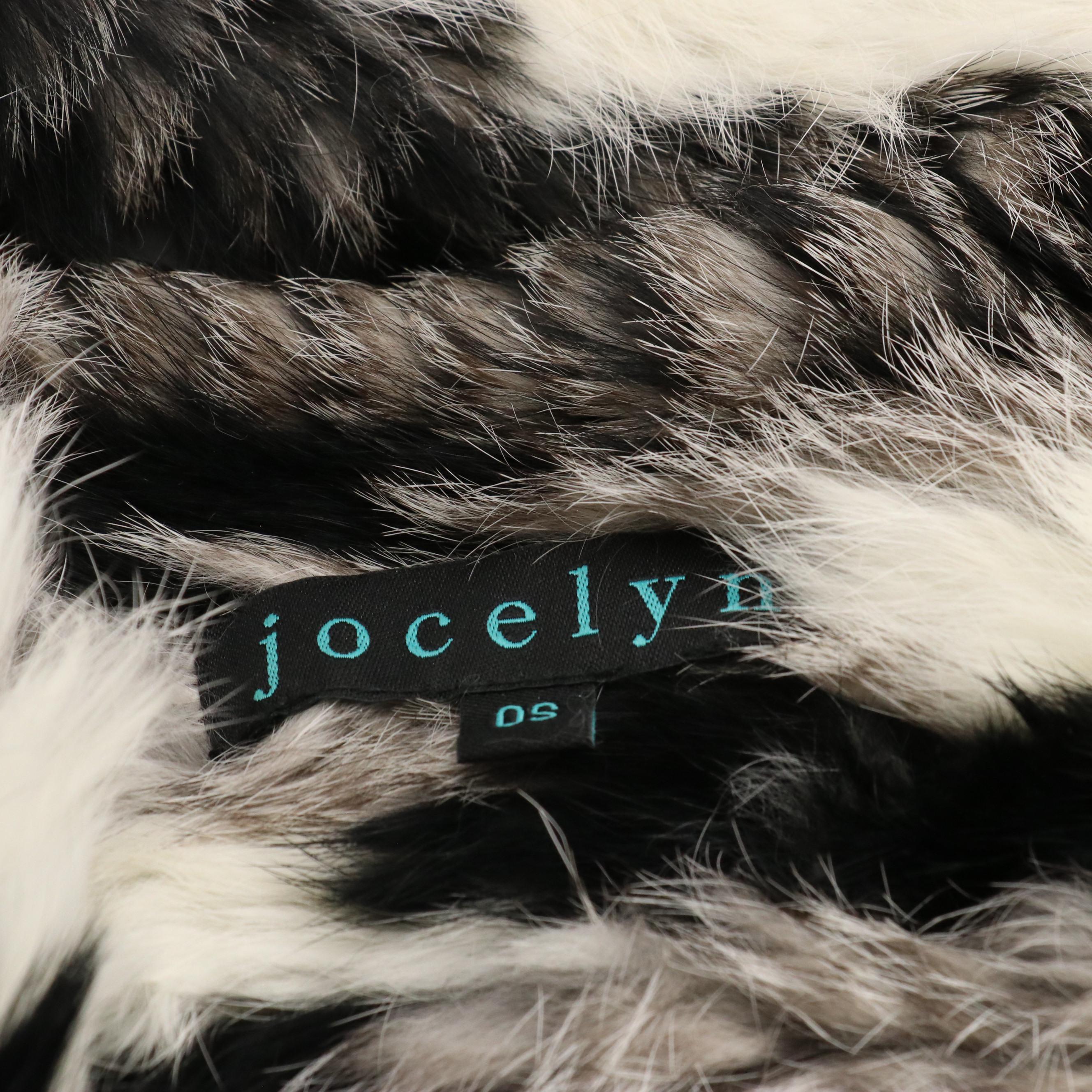 Jocelyn Mixed Rabbit Fur Flat Weave Infinity Scarf