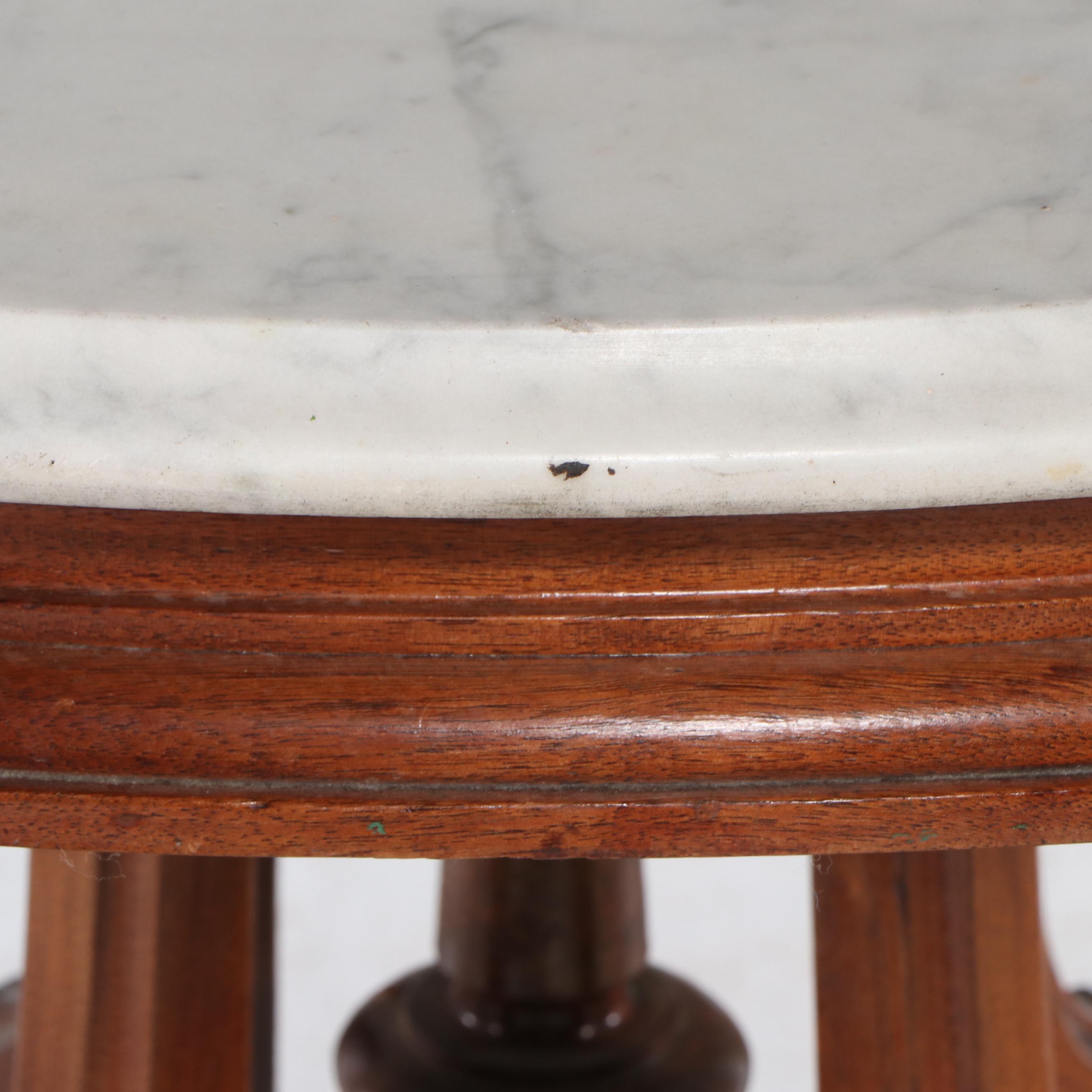 Late Victorian Mahogany Side Table with Marble Top