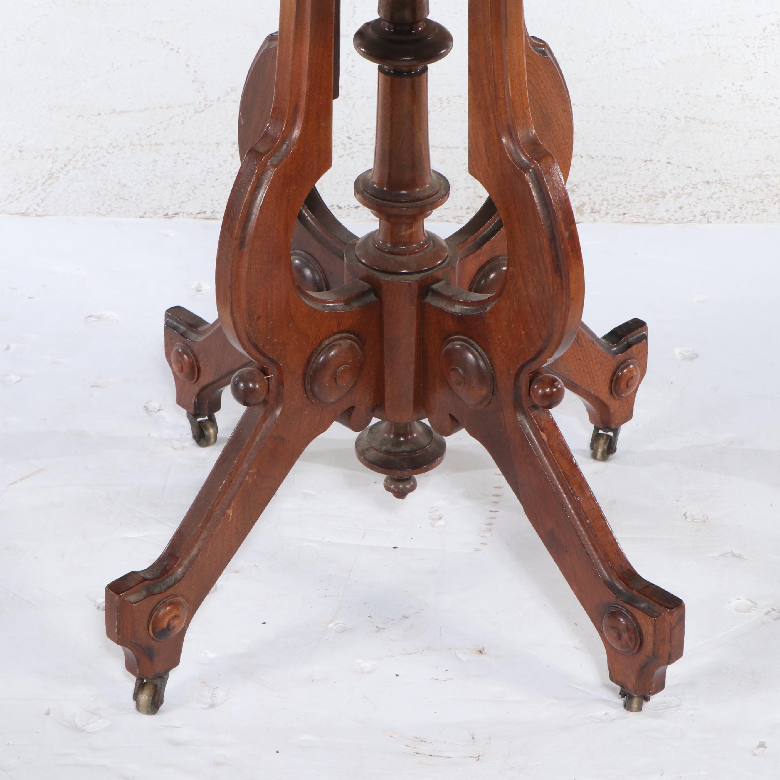 Late Victorian Mahogany Side Table with Marble Top