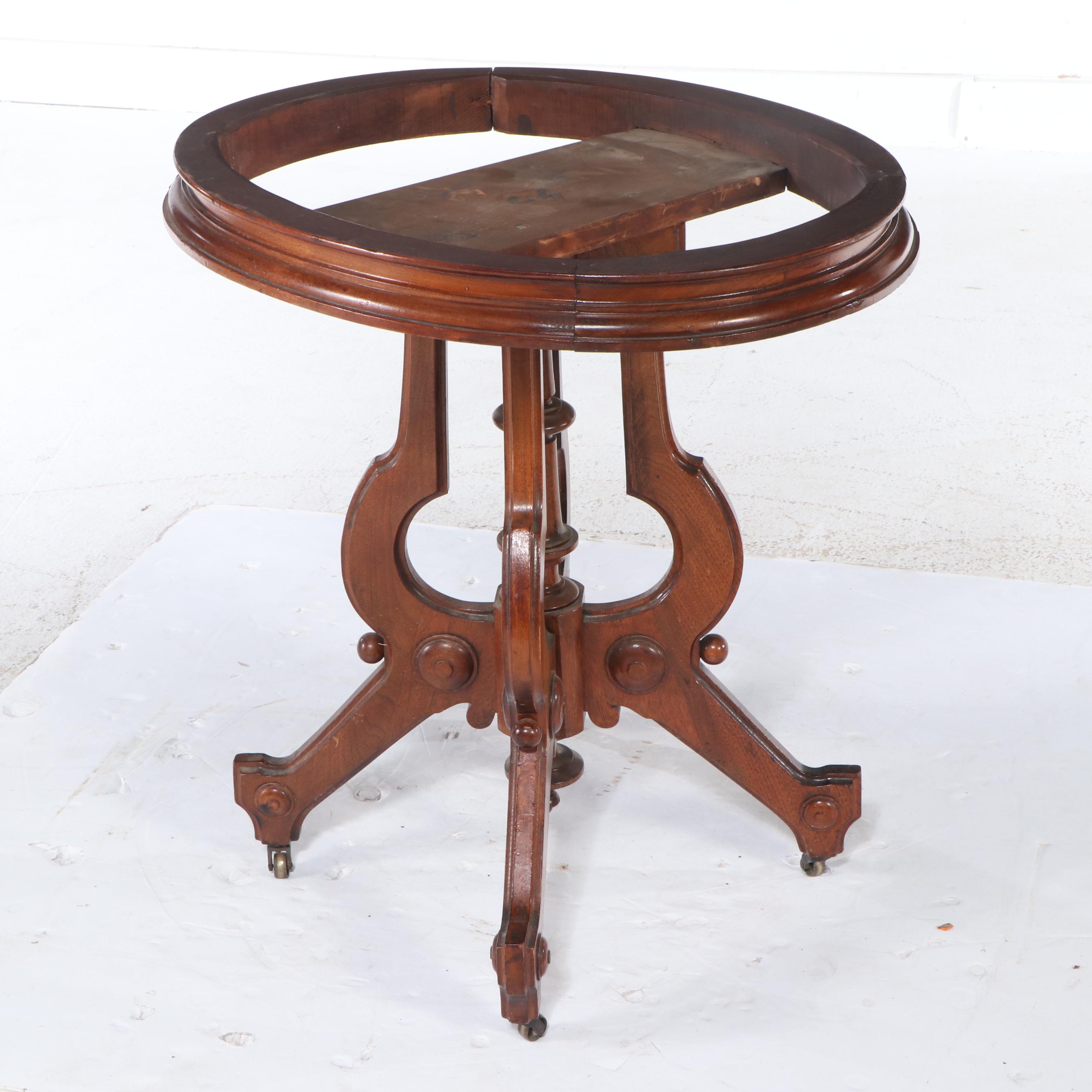 Late Victorian Mahogany Side Table with Marble Top