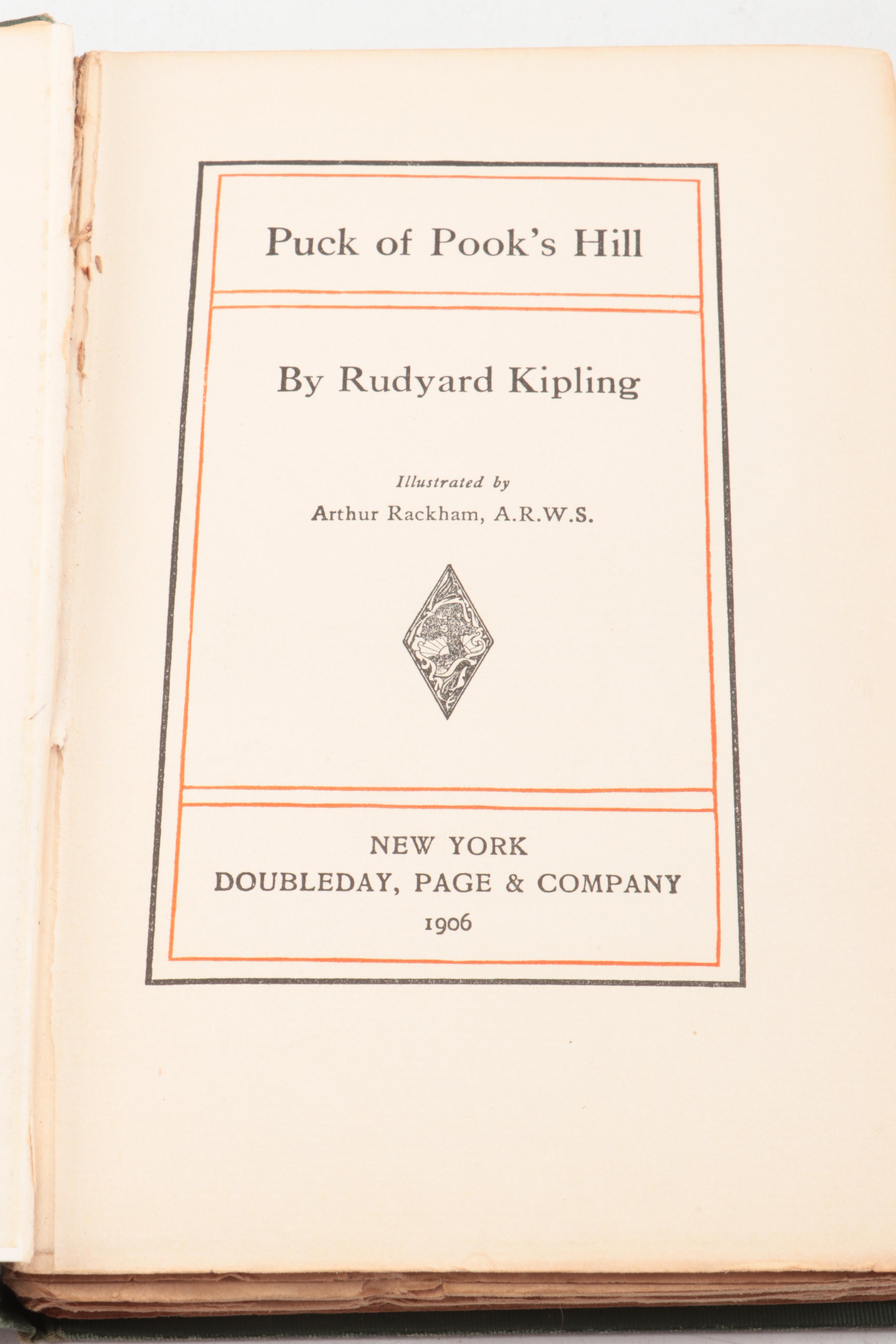 Arthur Rackham Illustrated First Edition "Puck of Pook's Hill" by Kipling, 1906