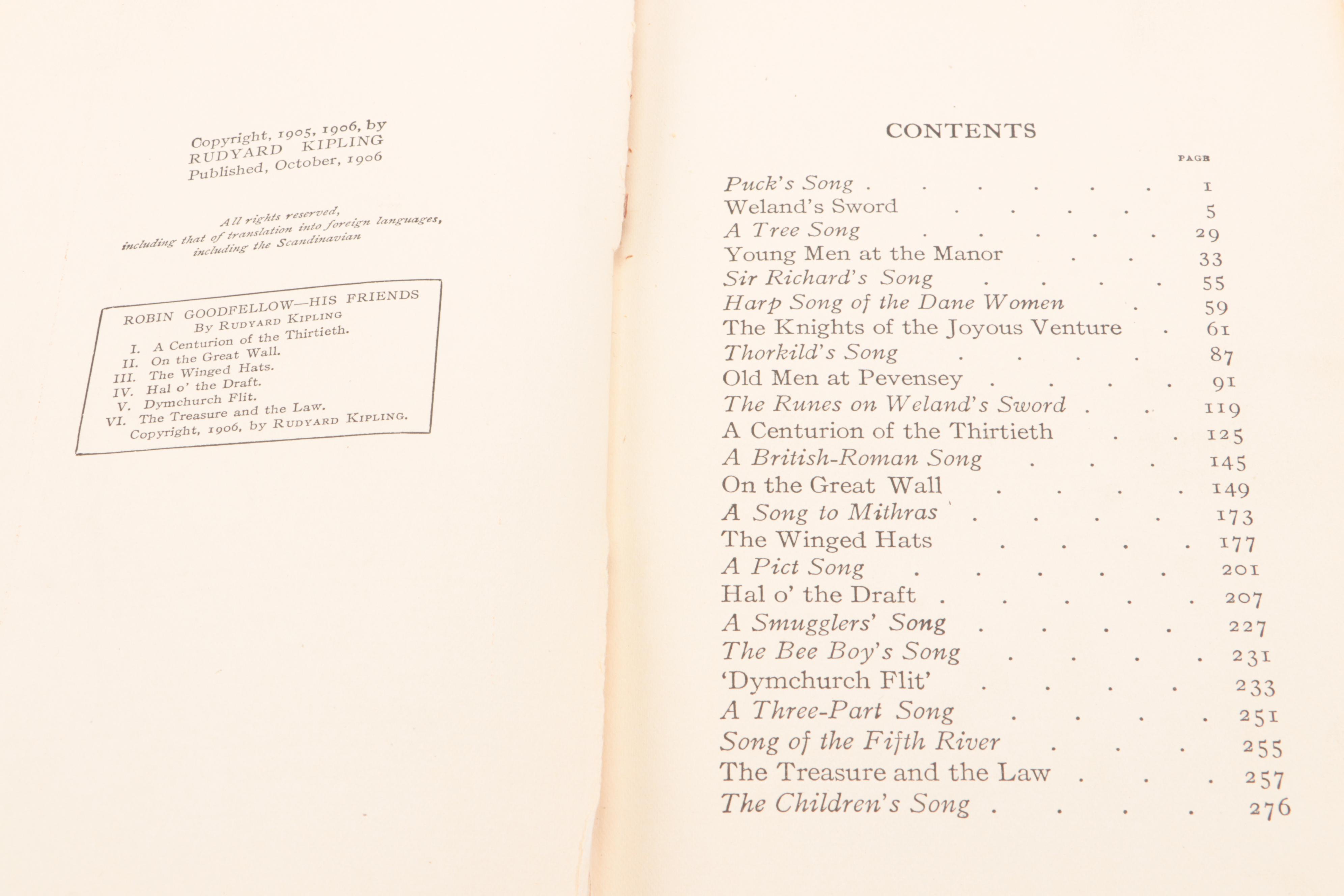 Arthur Rackham Illustrated First Edition "Puck of Pook's Hill" by Kipling, 1906