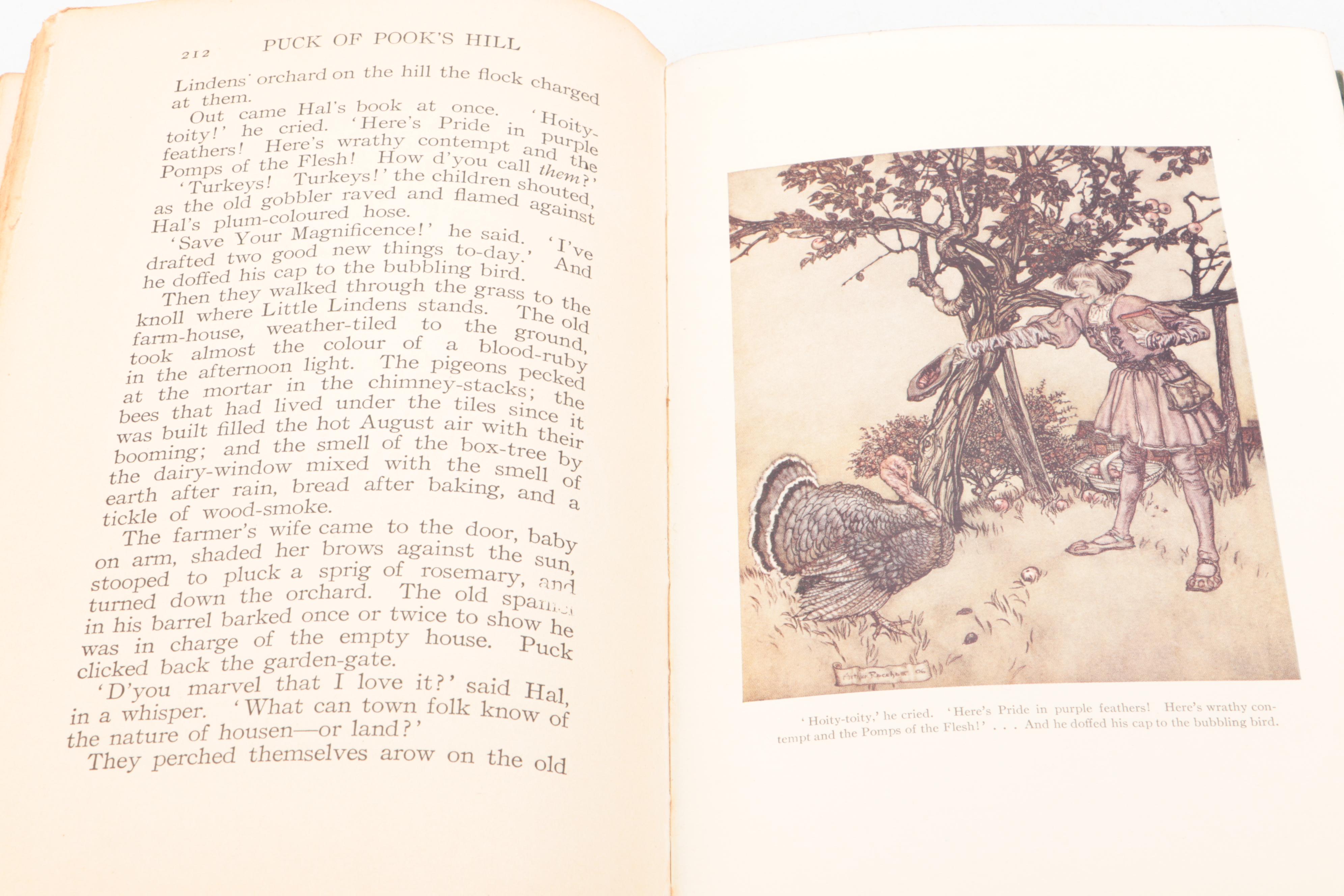 Arthur Rackham Illustrated First Edition "Puck of Pook's Hill" by Kipling, 1906