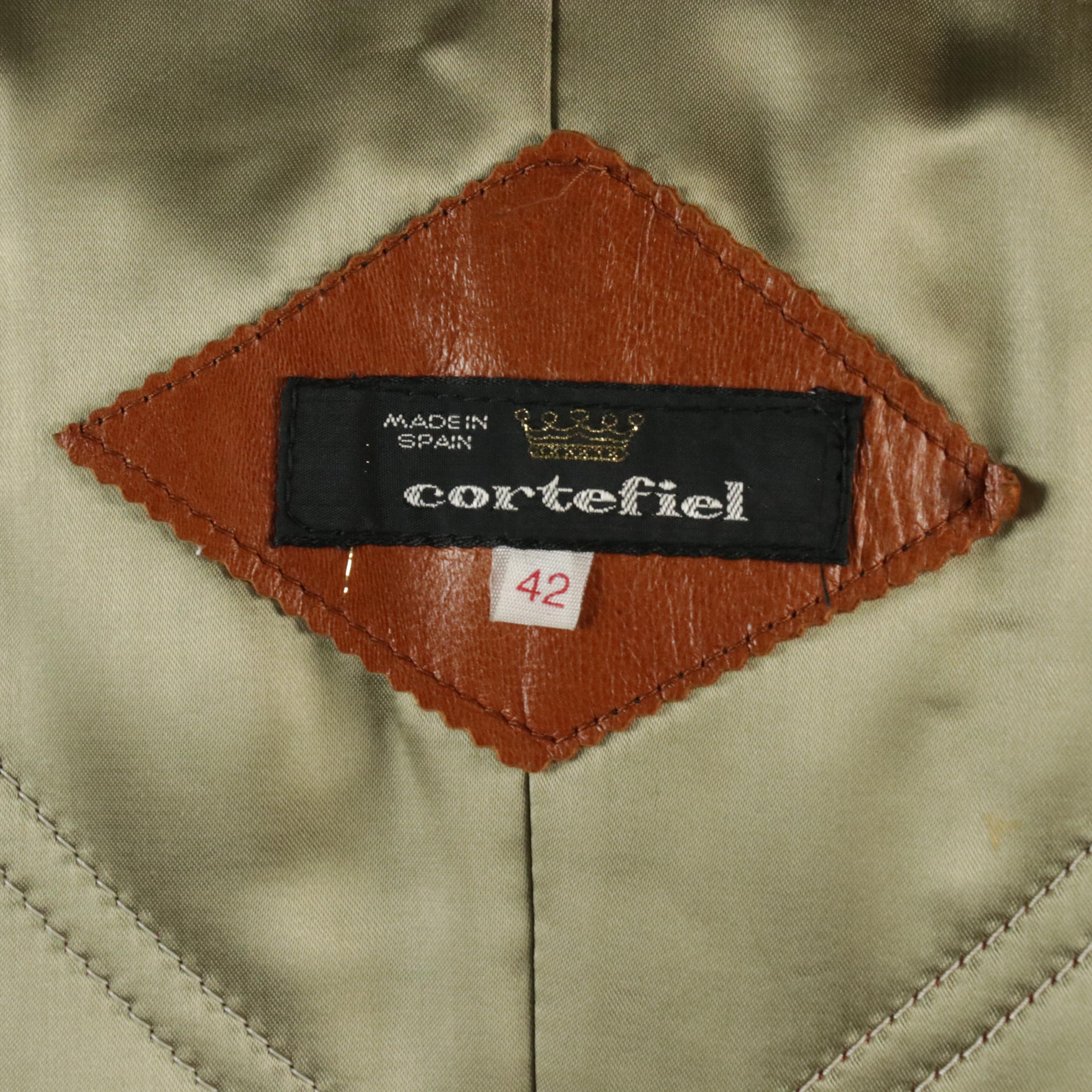 Men's Cabretta Black Leather and Cortefiel Brown Leather Button-Front Jackets