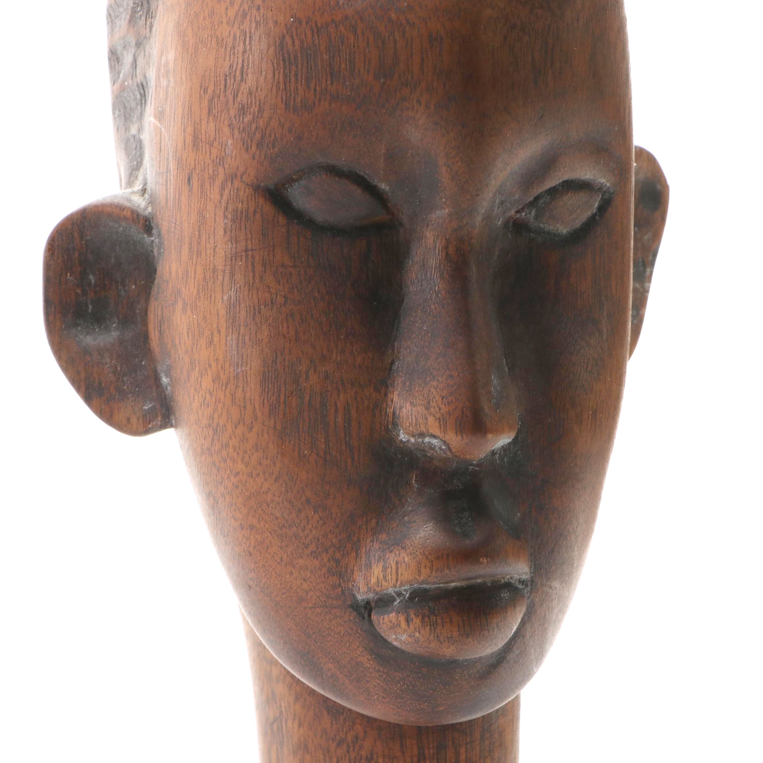 Zanzibar Souvenir Carved Wooden Busts of Couple