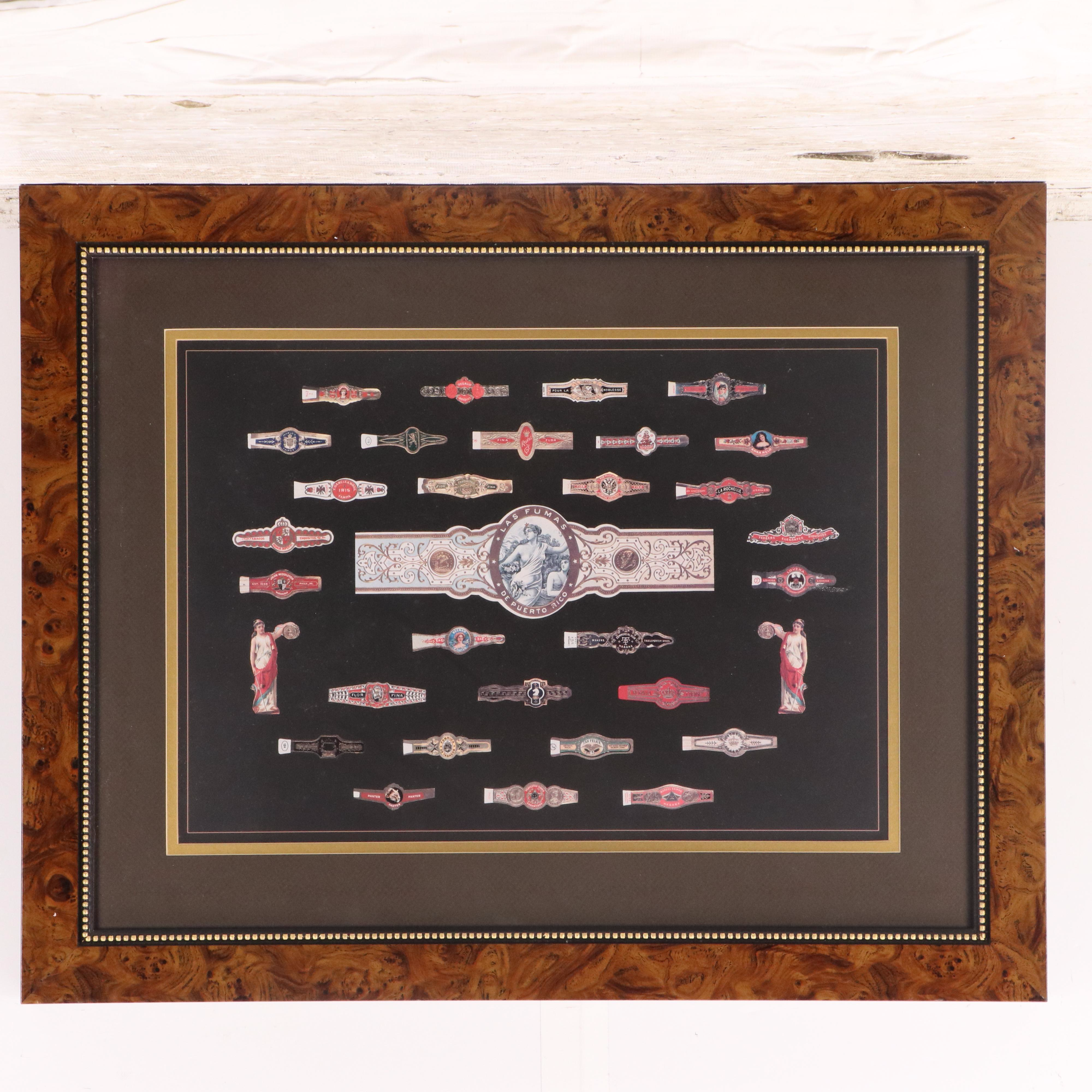 Framed Cigar Band Offset Lithographs