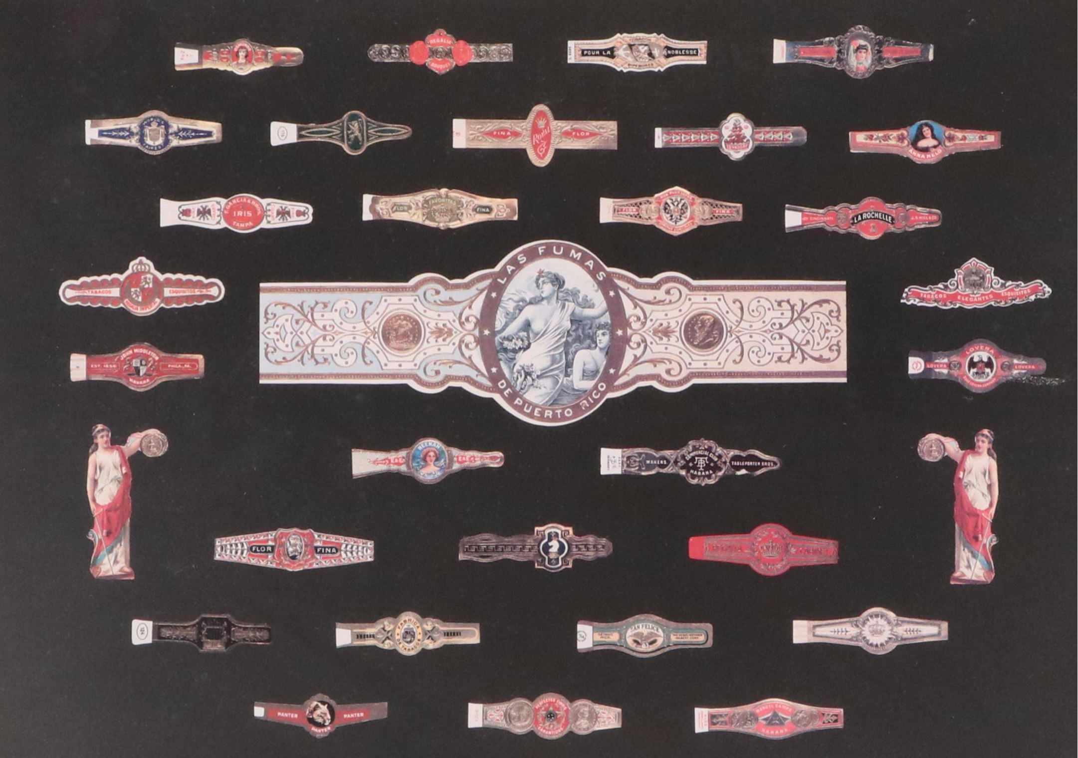 Framed Cigar Band Offset Lithographs