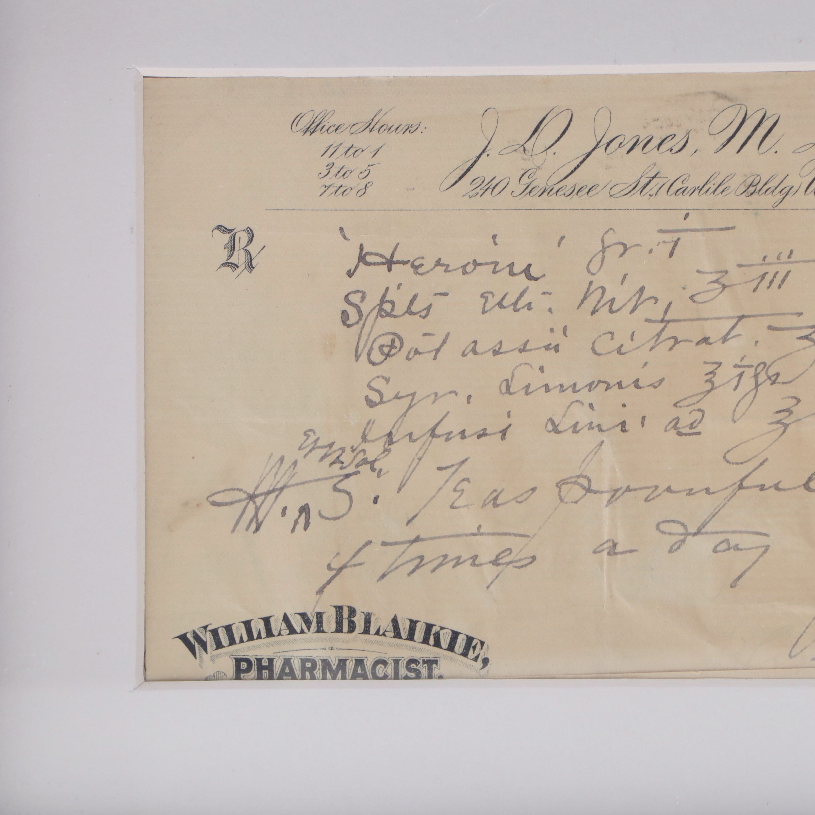 Prescription Form for Heroin, 1899