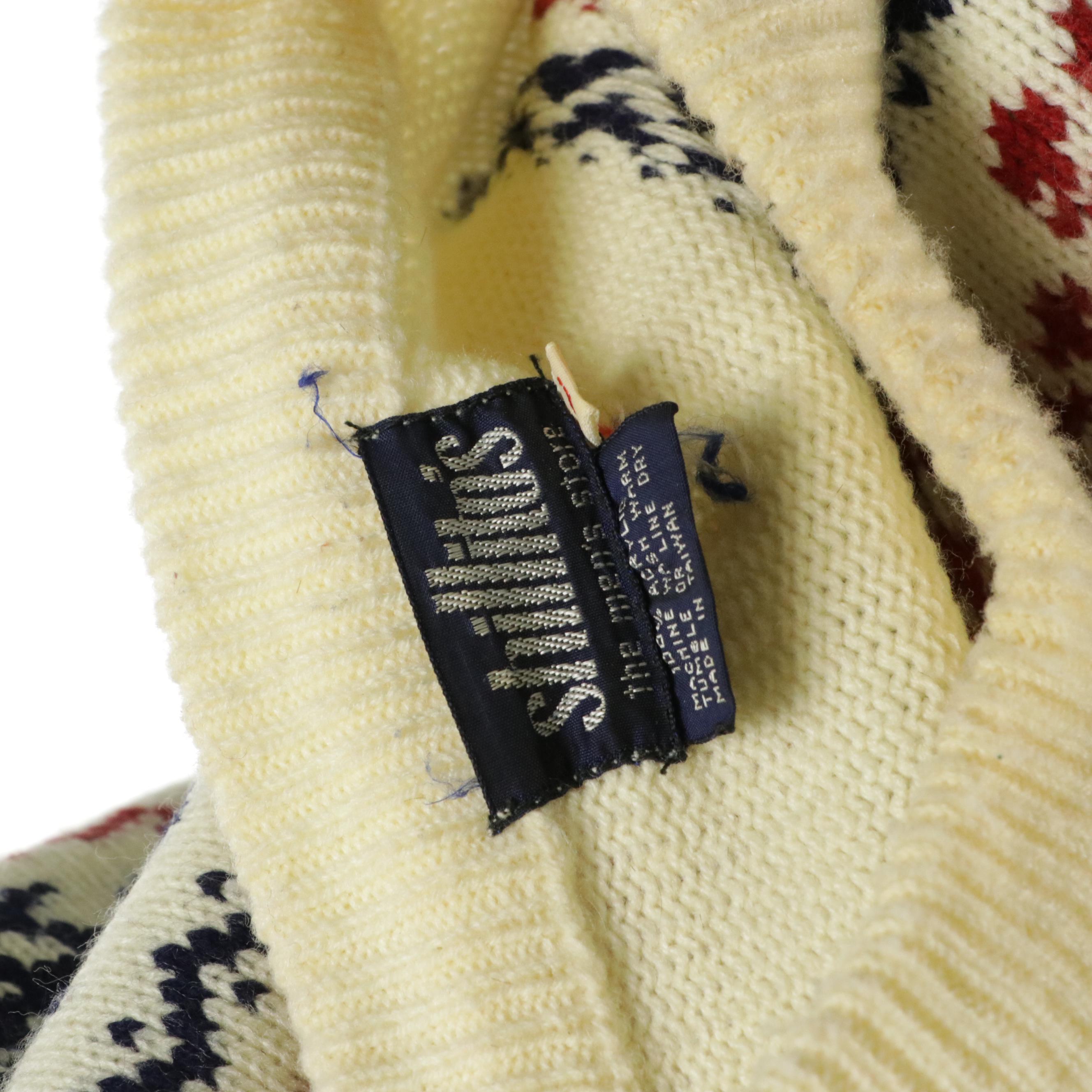 Men's Black Cashmere Pullover Sweater with Shillito's Winter Themed Sweater