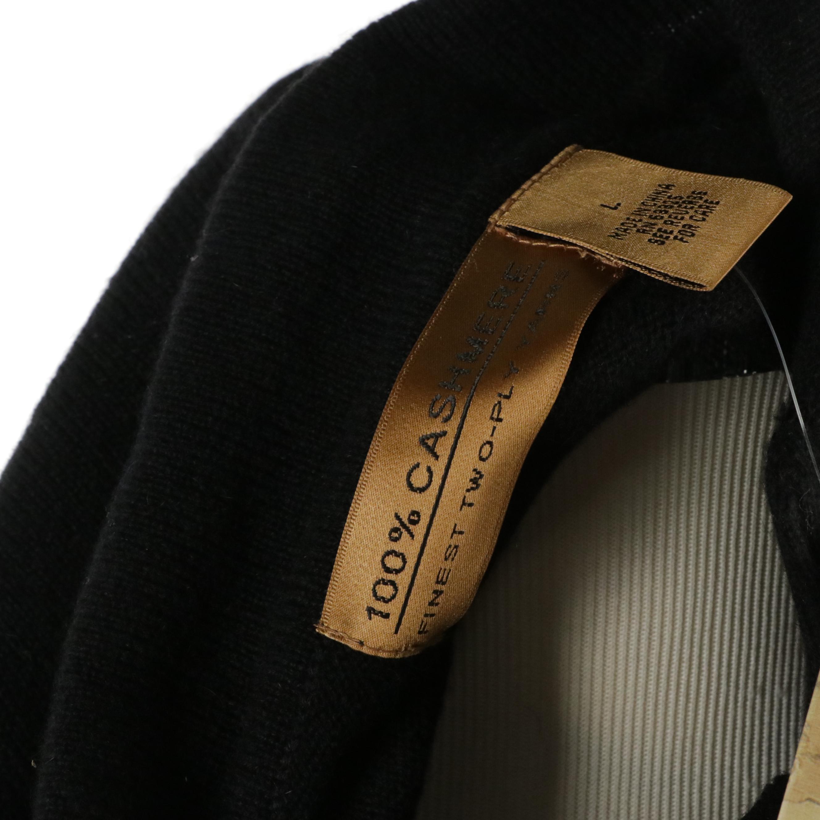 Men's Black Cashmere Pullover Sweater with Shillito's Winter Themed Sweater