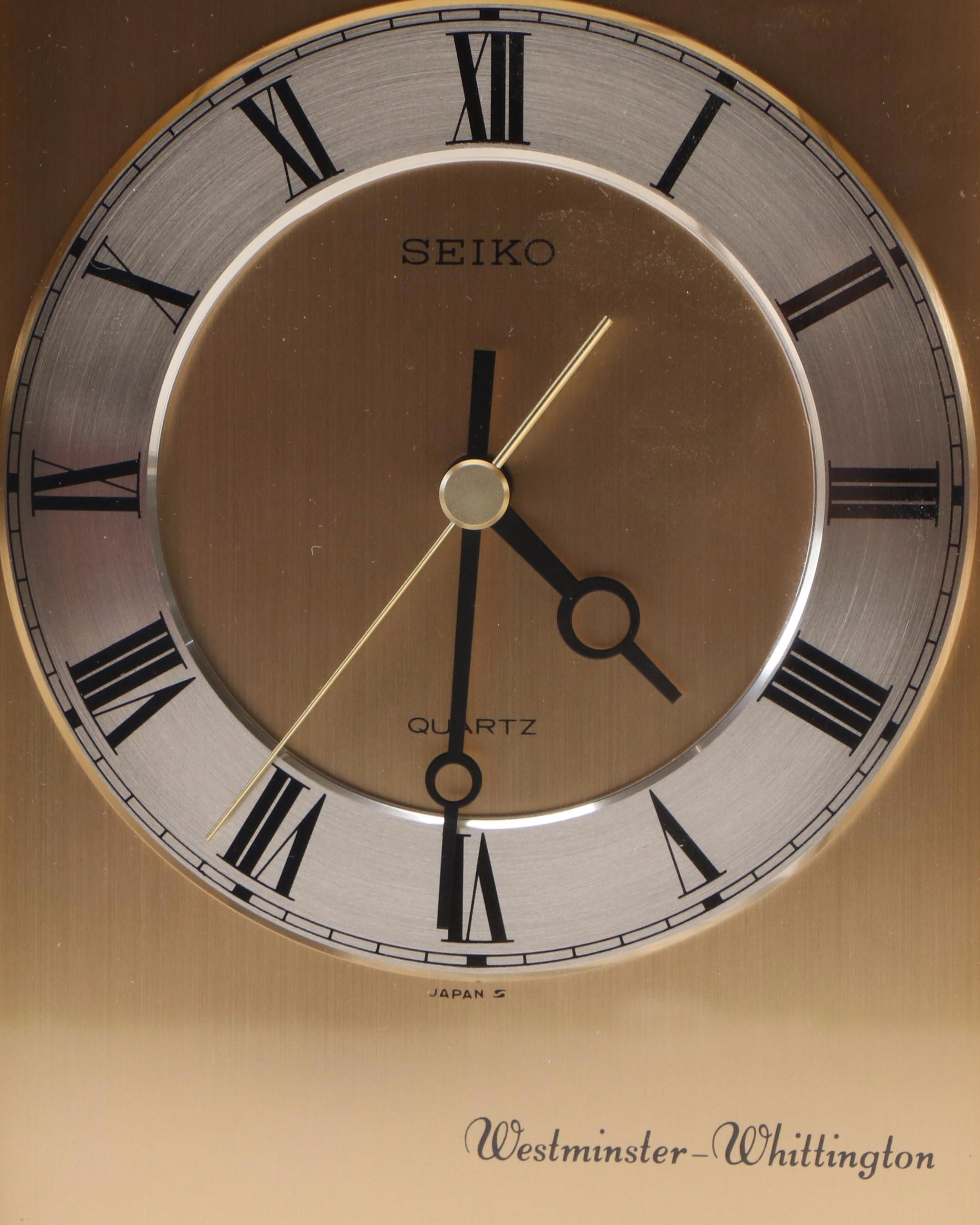 Whitehall Hammond Calcite Art Deco Clock with Seiko Mantel Clock