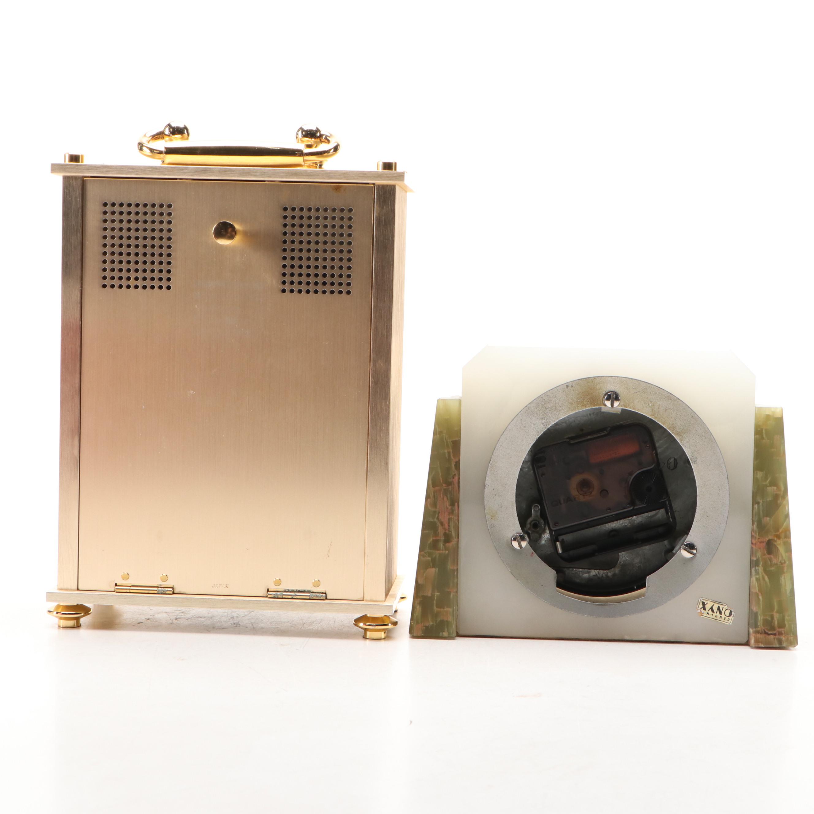 Whitehall Hammond Calcite Art Deco Clock with Seiko Mantel Clock