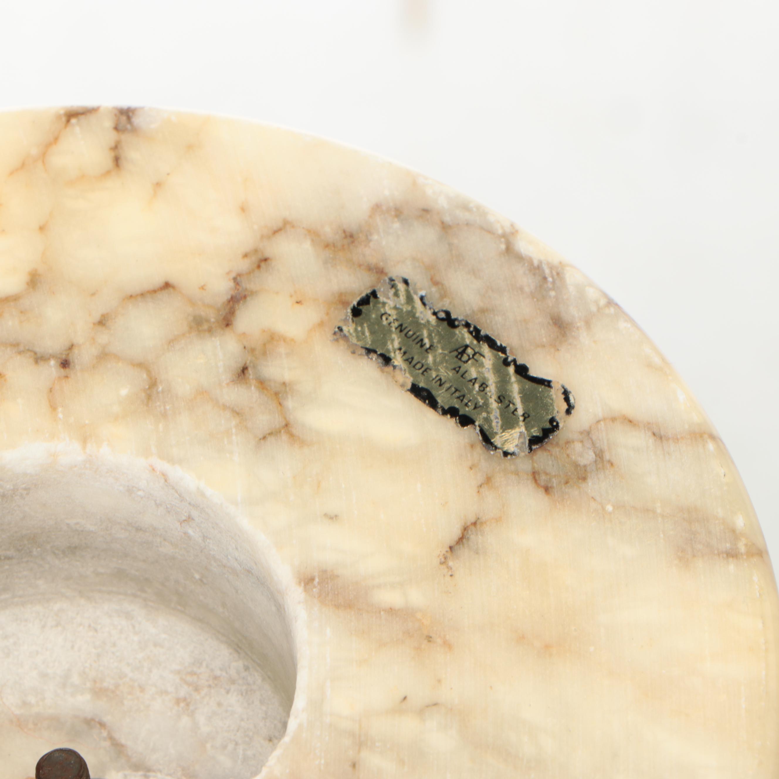 Italian Alabaster Column Pedestal, Mid to Late 20th Century