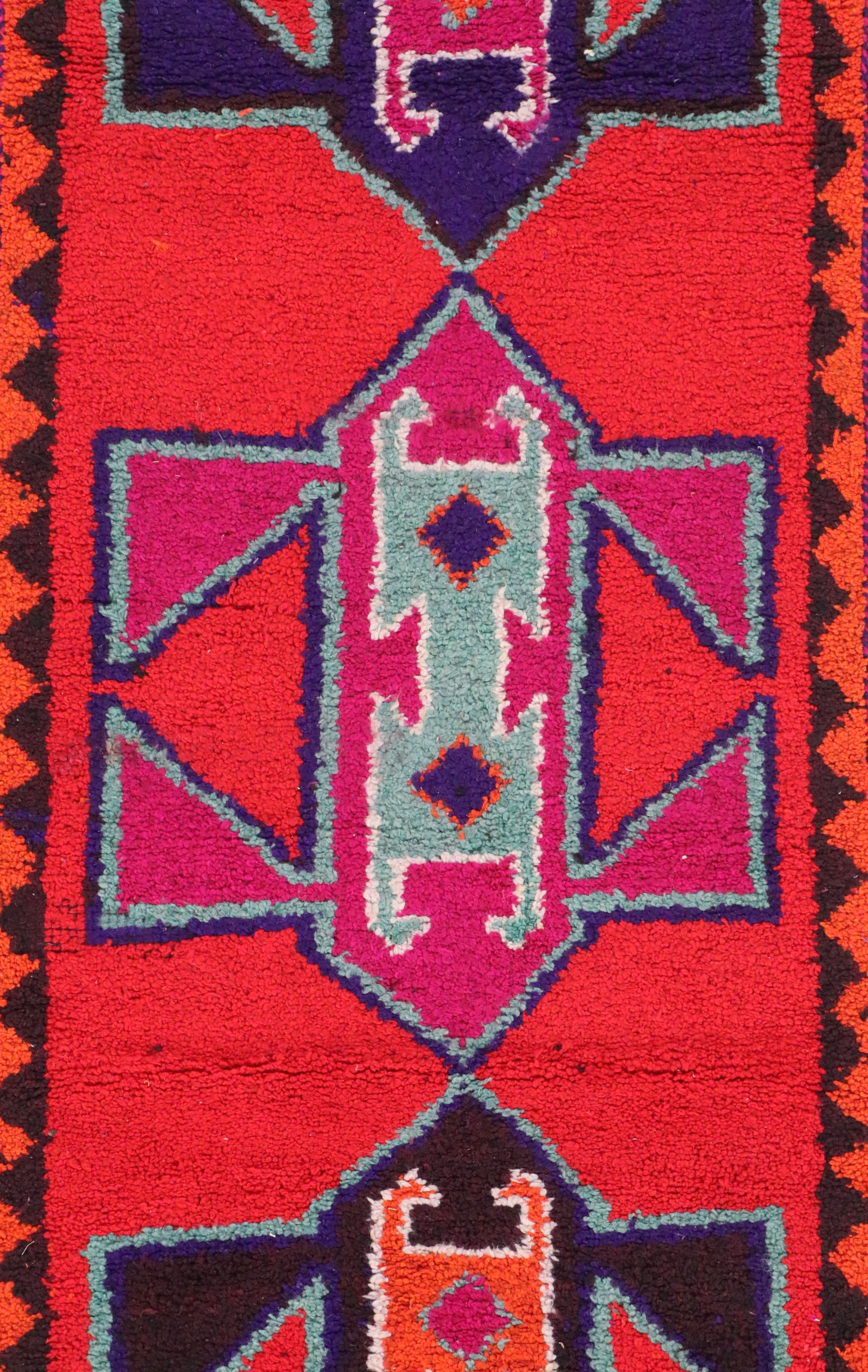 3'7 x 11'6 Hand-Knotted Moroccan Berber Long Rug