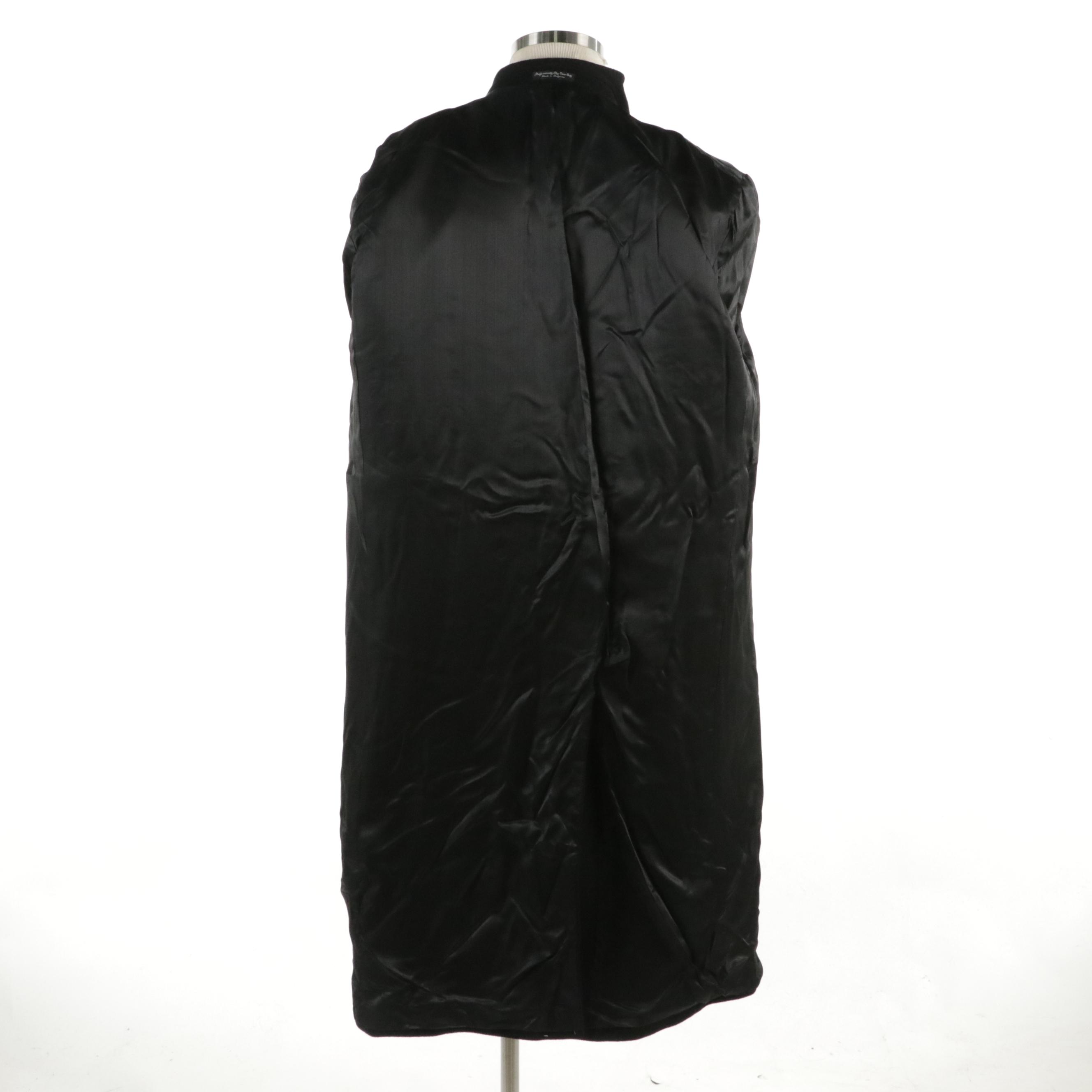 Men's Silver Cloud Single-Breasted Long Coat in Black Cashmere Blend, With Tags