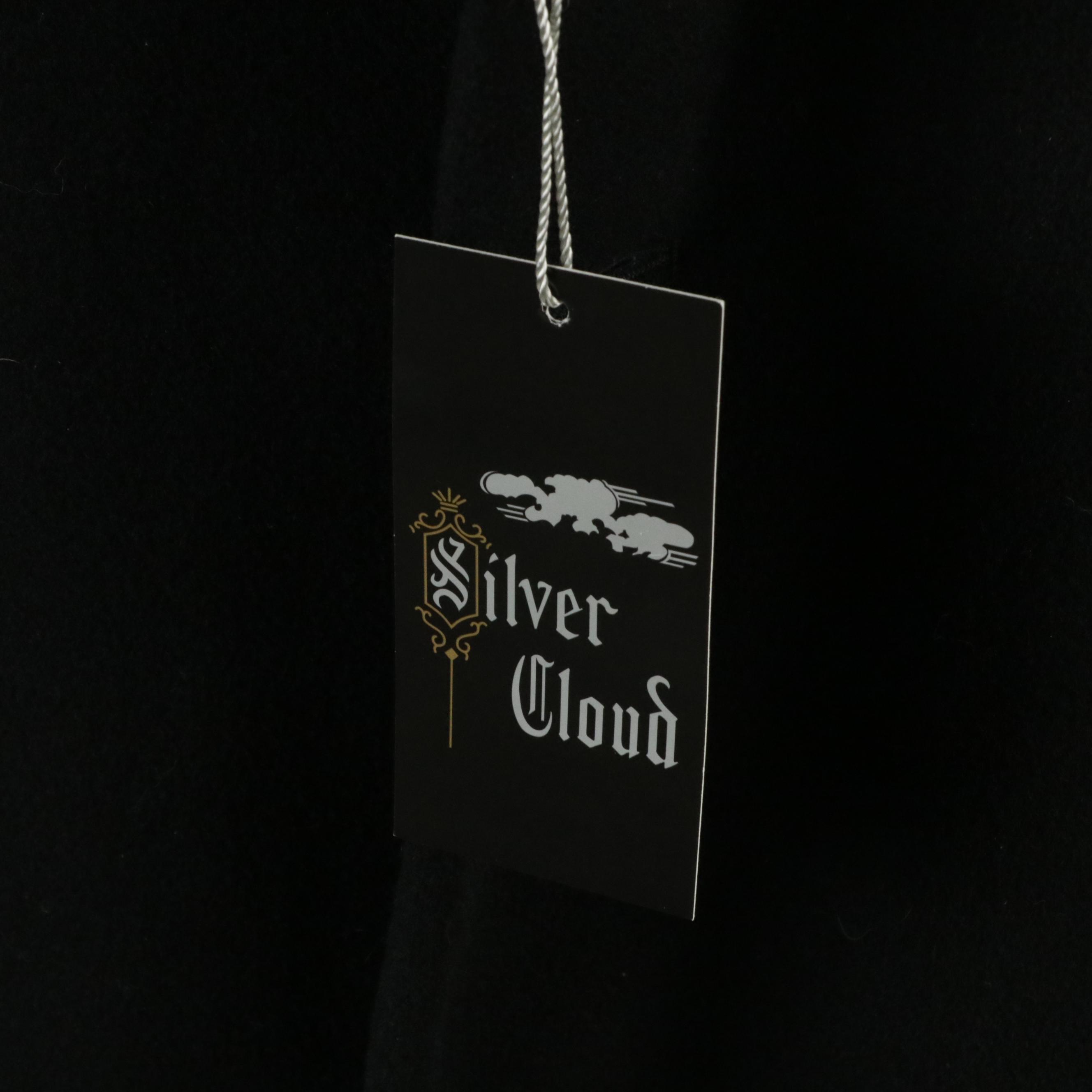 Men's Silver Cloud Single-Breasted Long Coat in Black Cashmere Blend, With Tags