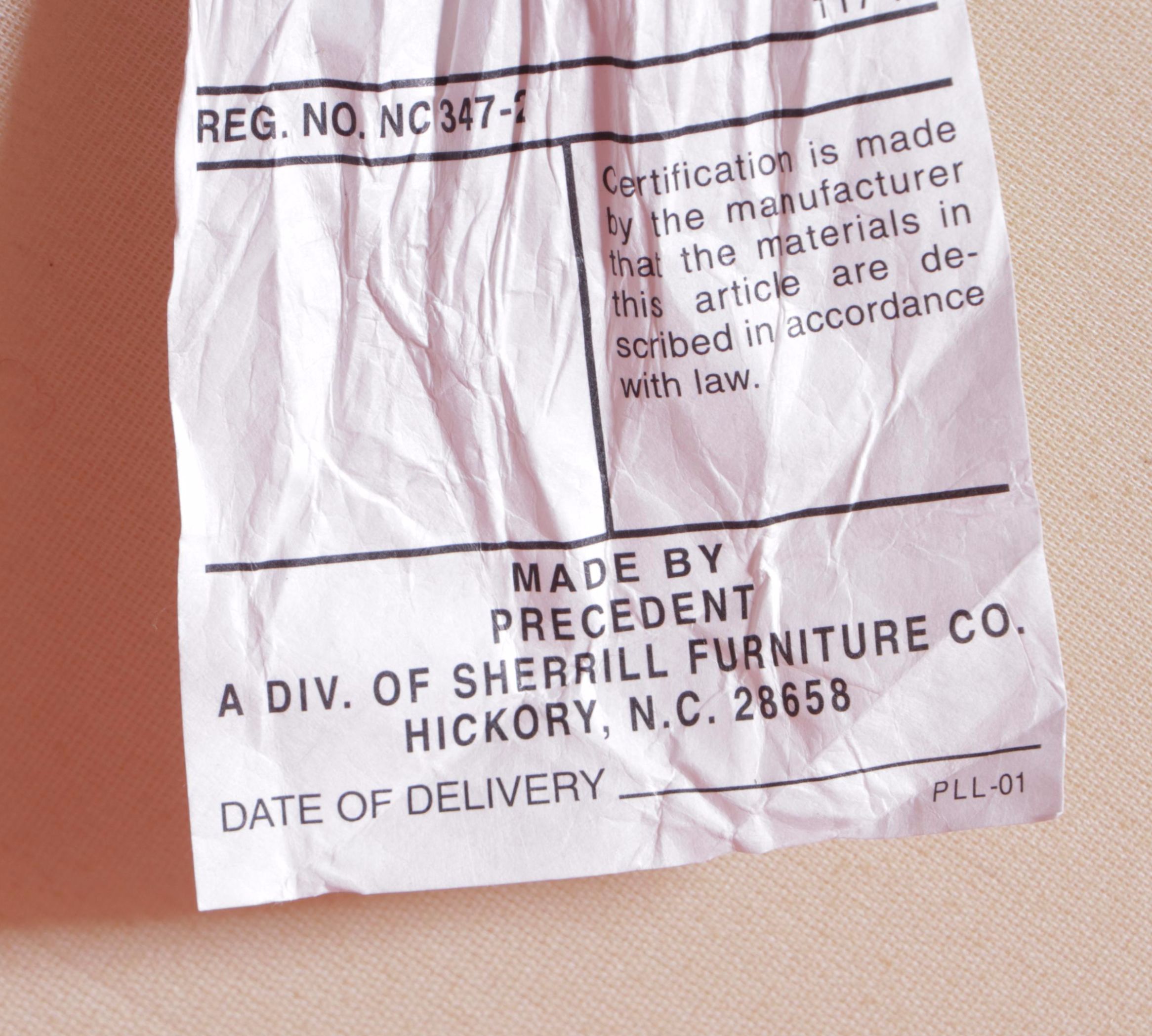 Precedent for Sherrill Furniture Co. Postmodernist Upholstered Swivel Chair