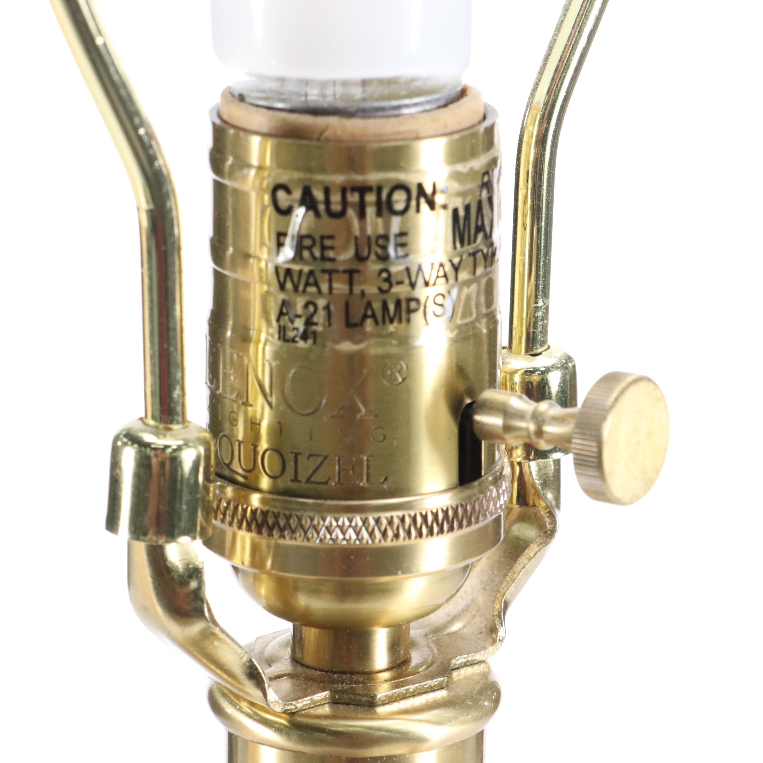 Lenox Lighting Quoizel Ceramic and Brass Table Lamp