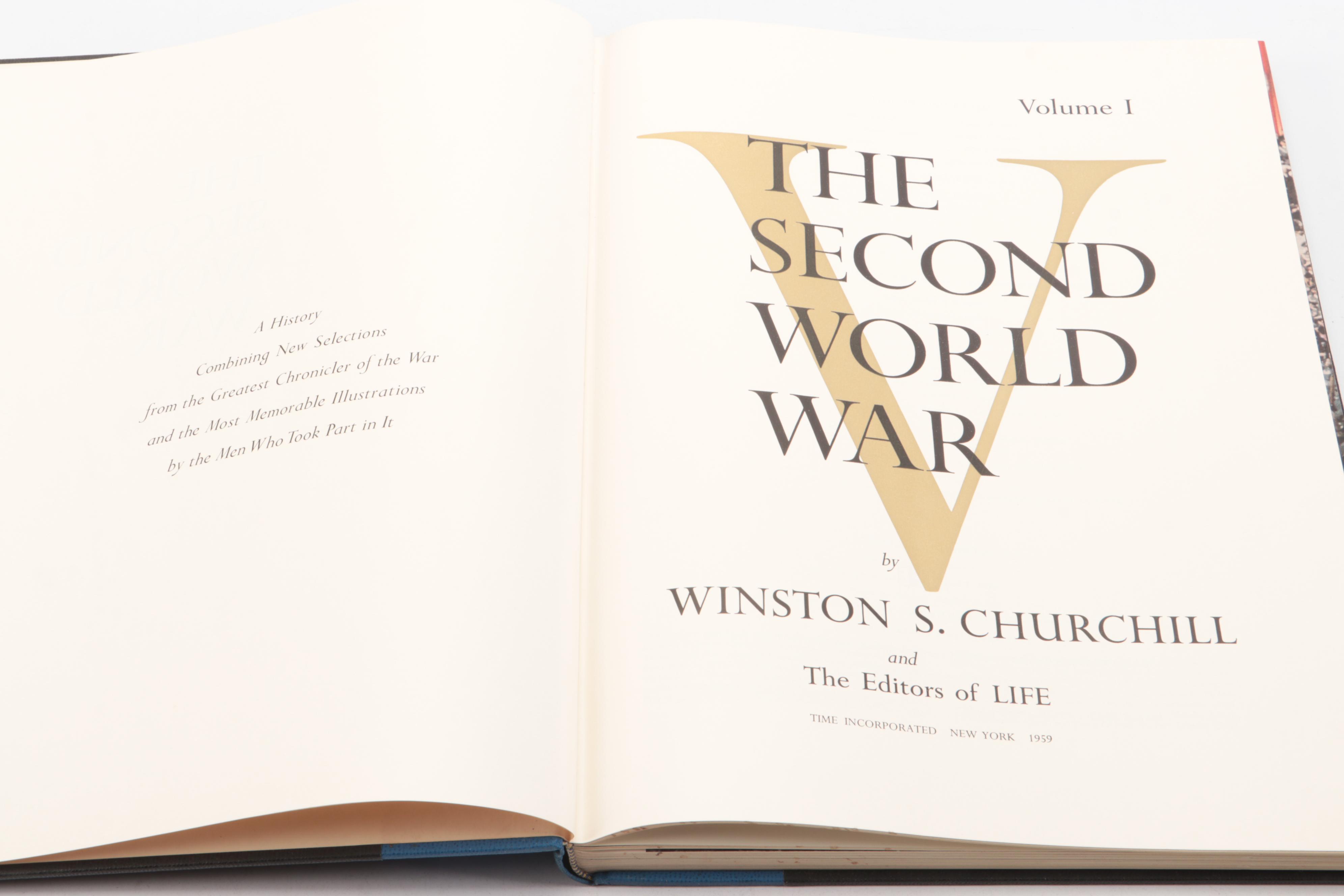 "The Second World War" Box Set by Winston S. Churchill with Vinyl Record, 1959