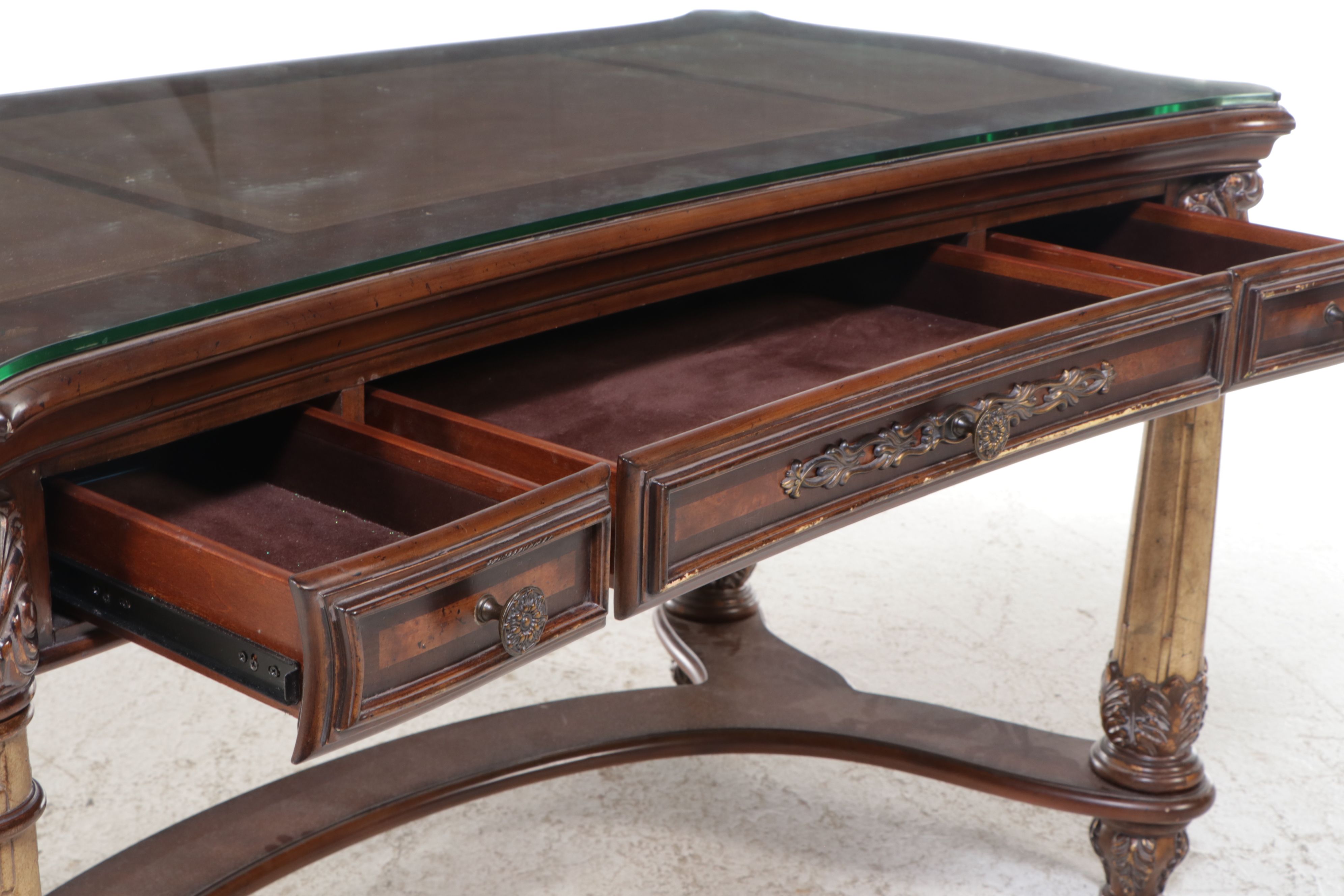 Michael Amini "Victoria Palace" Writing Desk in Light Espresso Finish
