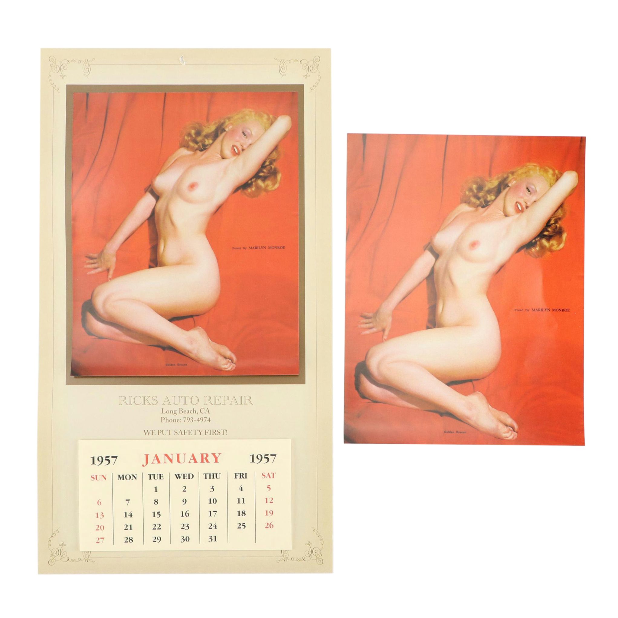 Reprint "Golden Dreams" Marilyn Monroe Calendar and Print