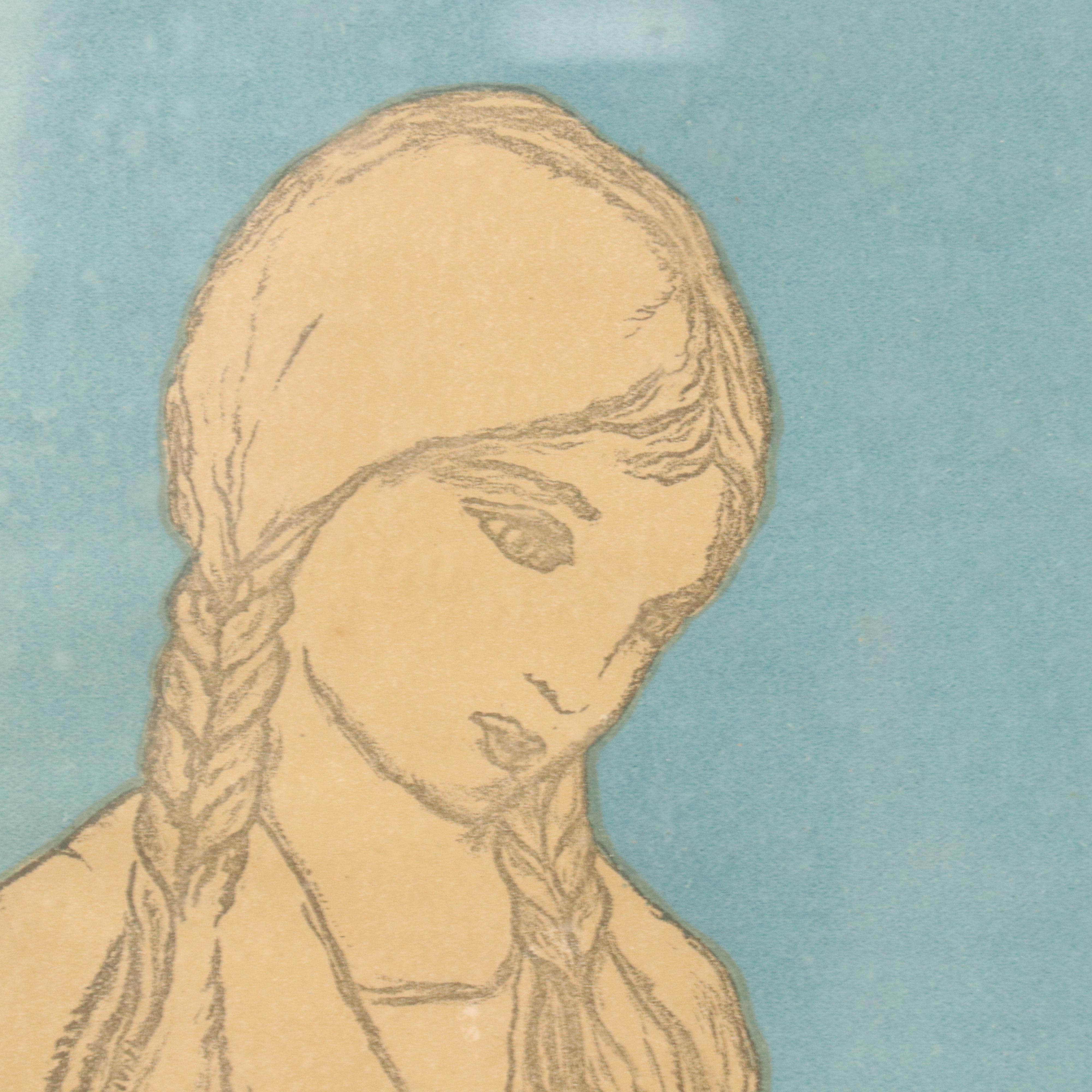 Lithograph After Bella Vichon "Jesus Blessing the Children"