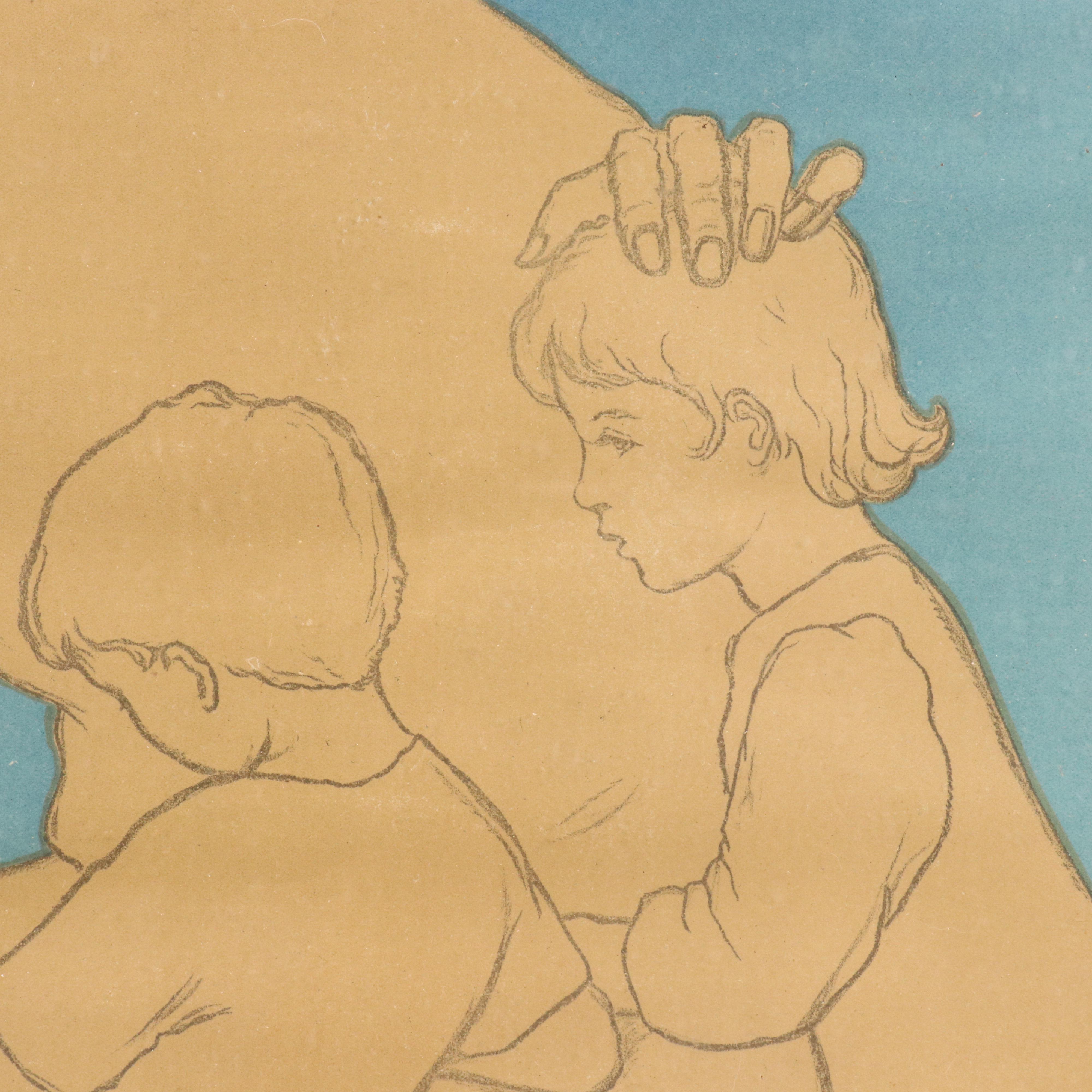 Lithograph After Bella Vichon "Jesus Blessing the Children"