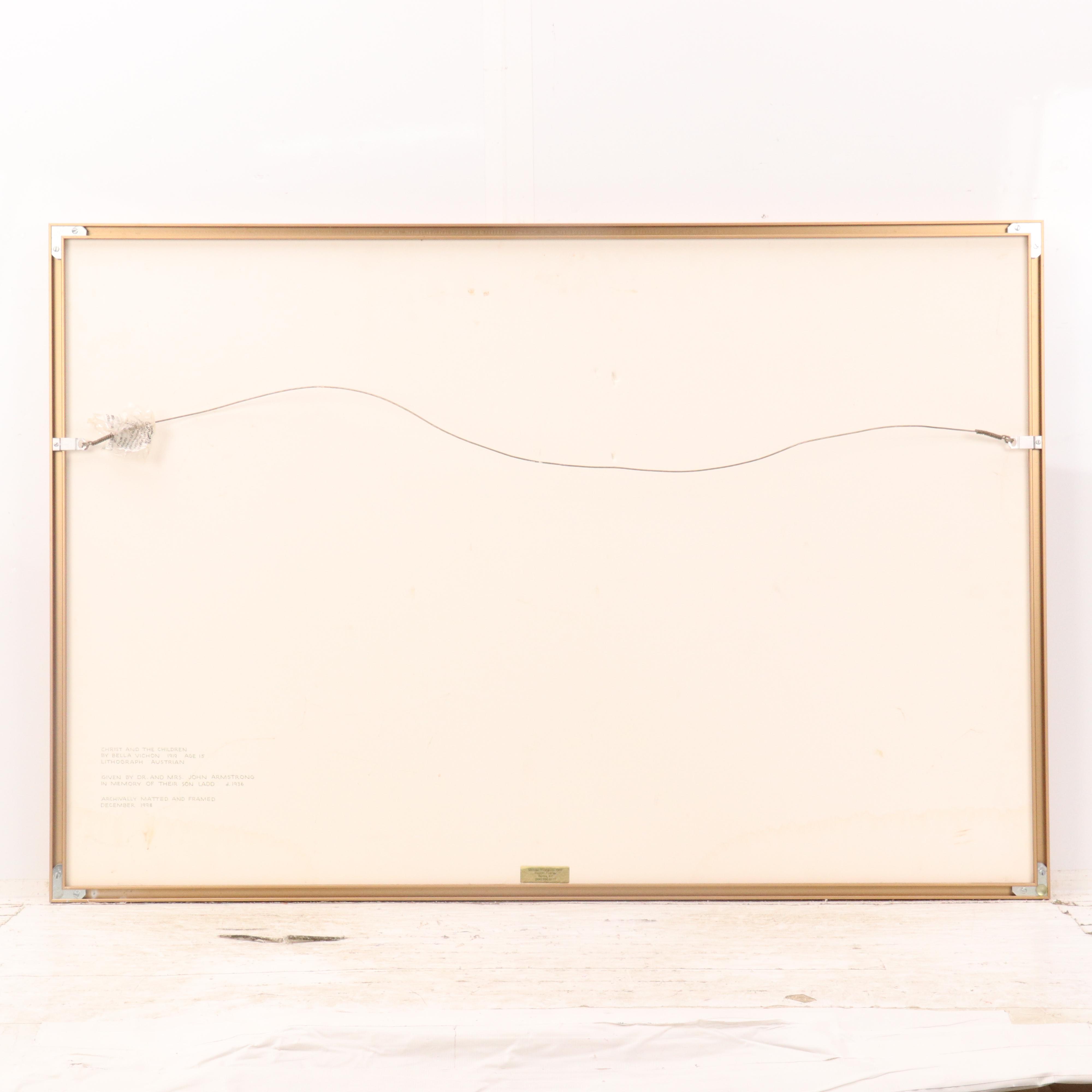 Lithograph After Bella Vichon "Jesus Blessing the Children"