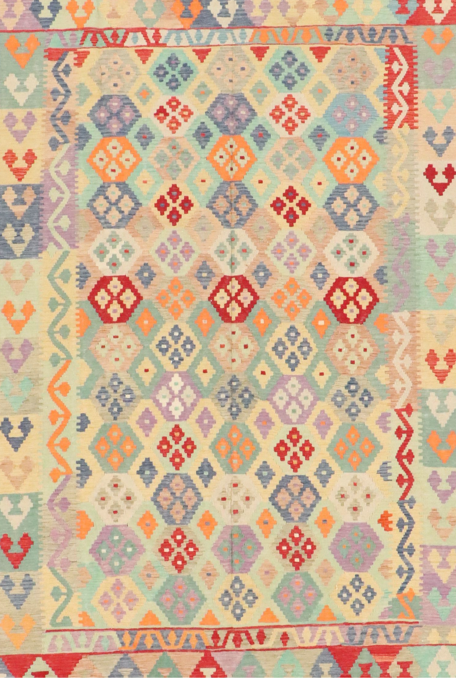 6'8 x 9'10 Handwoven Pakistani Kilim Area Rug