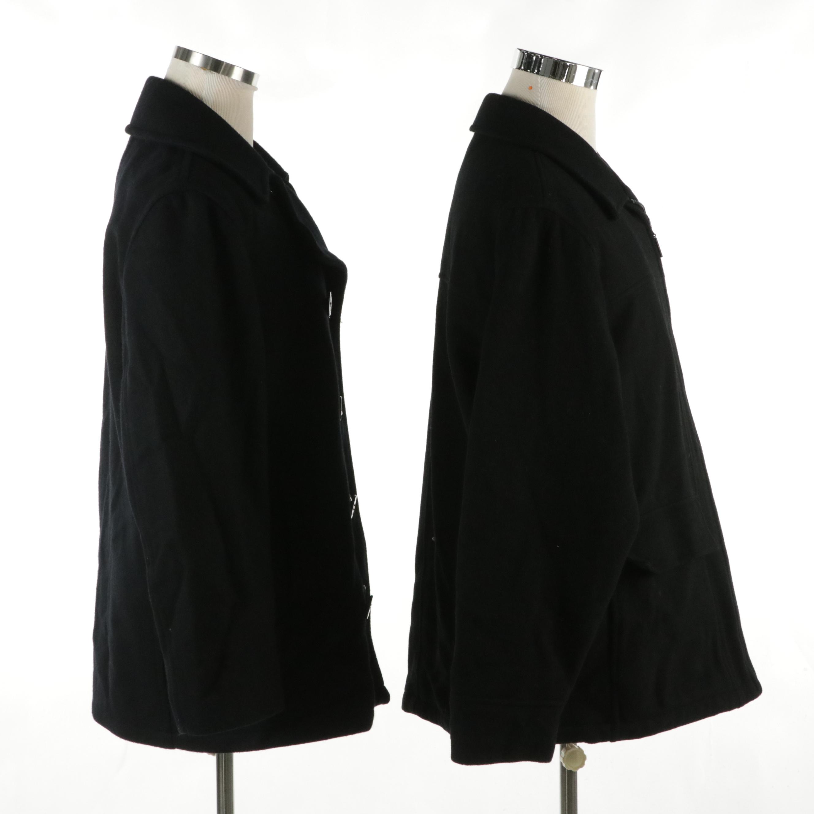 Men's Murano Zip-Up Jacket and Roundtree & Yorke Outdoors Coat in Black Wool