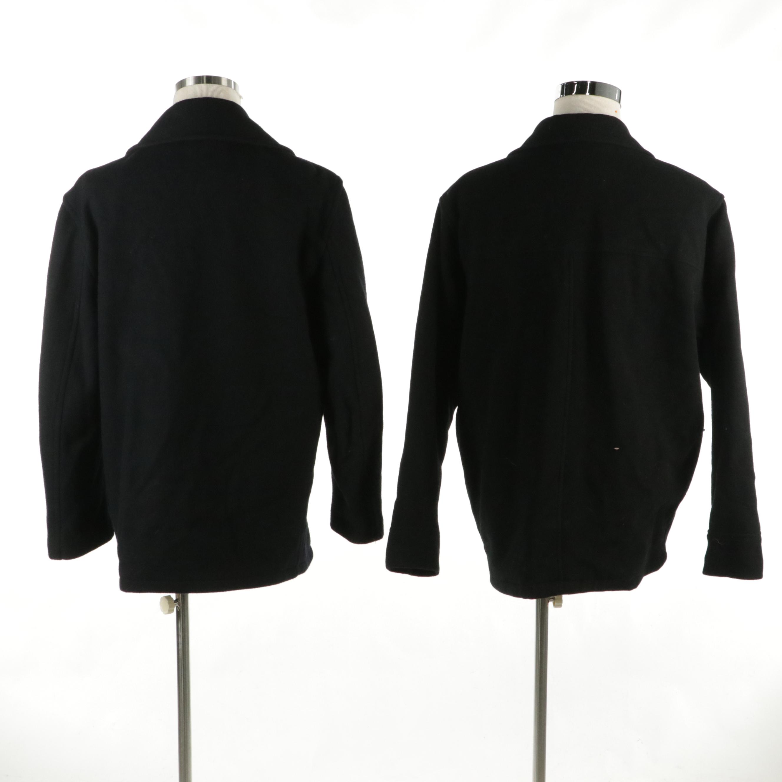 Men's Murano Zip-Up Jacket and Roundtree & Yorke Outdoors Coat in Black Wool