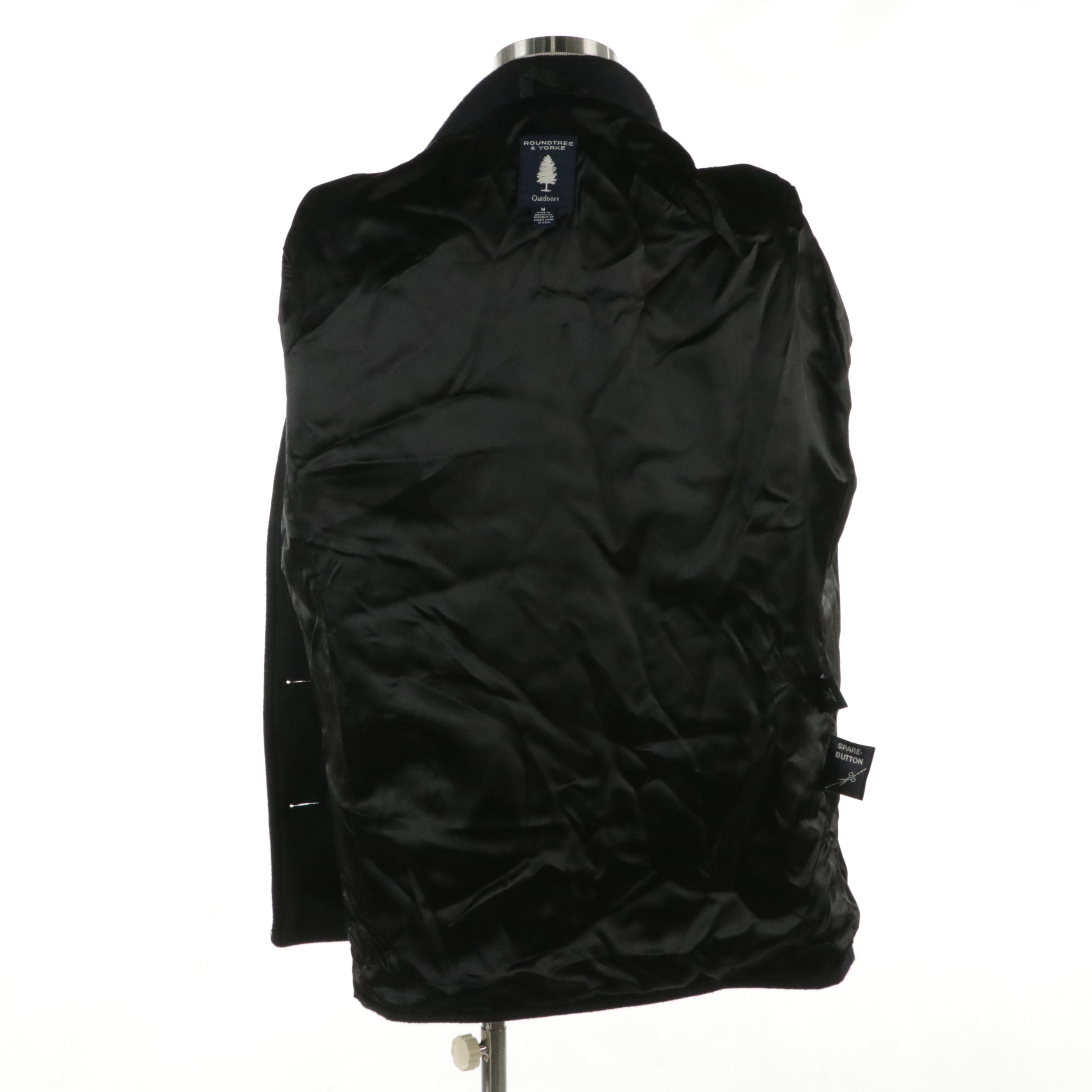 Men's Murano Zip-Up Jacket and Roundtree & Yorke Outdoors Coat in Black Wool
