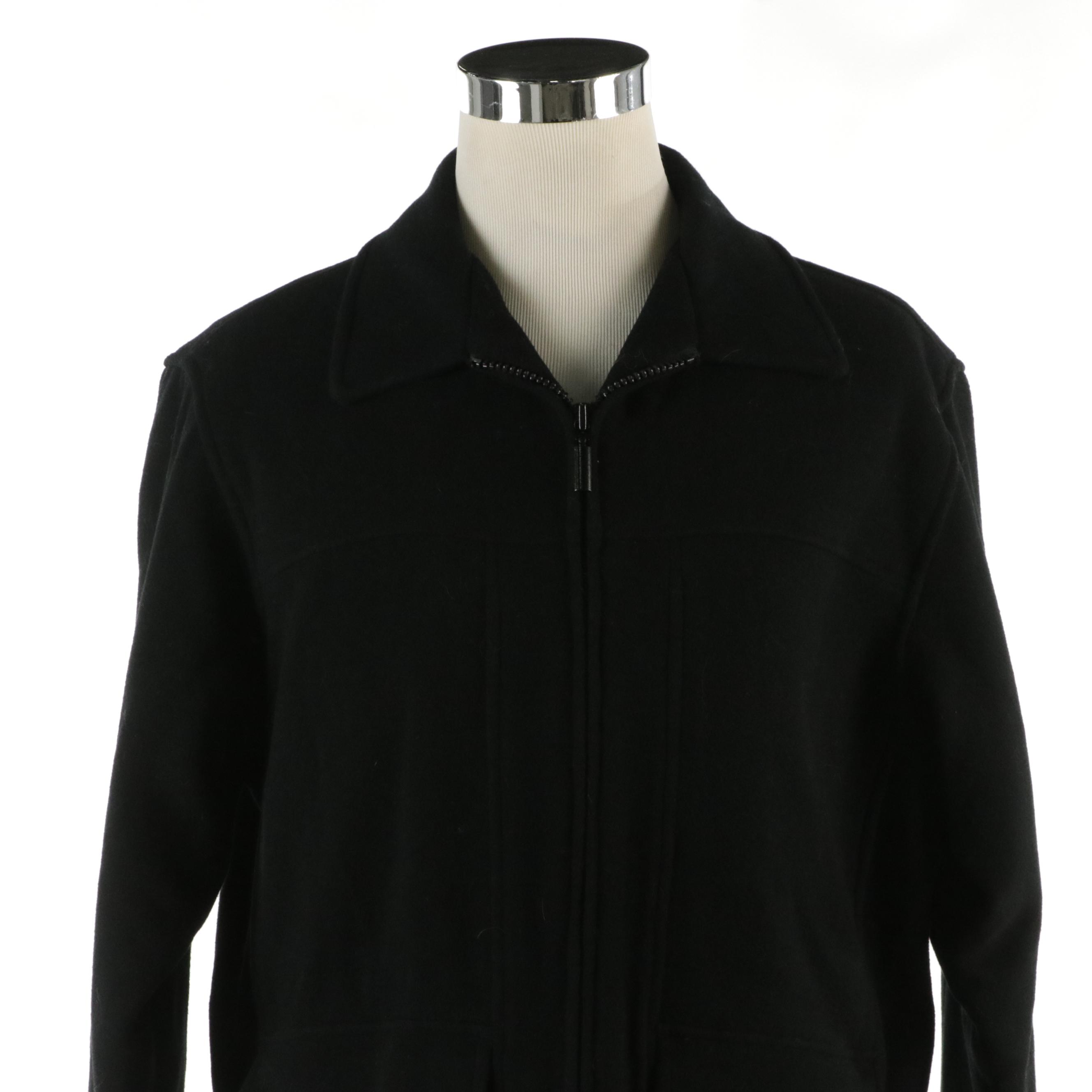 Men's Murano Zip-Up Jacket and Roundtree & Yorke Outdoors Coat in Black Wool