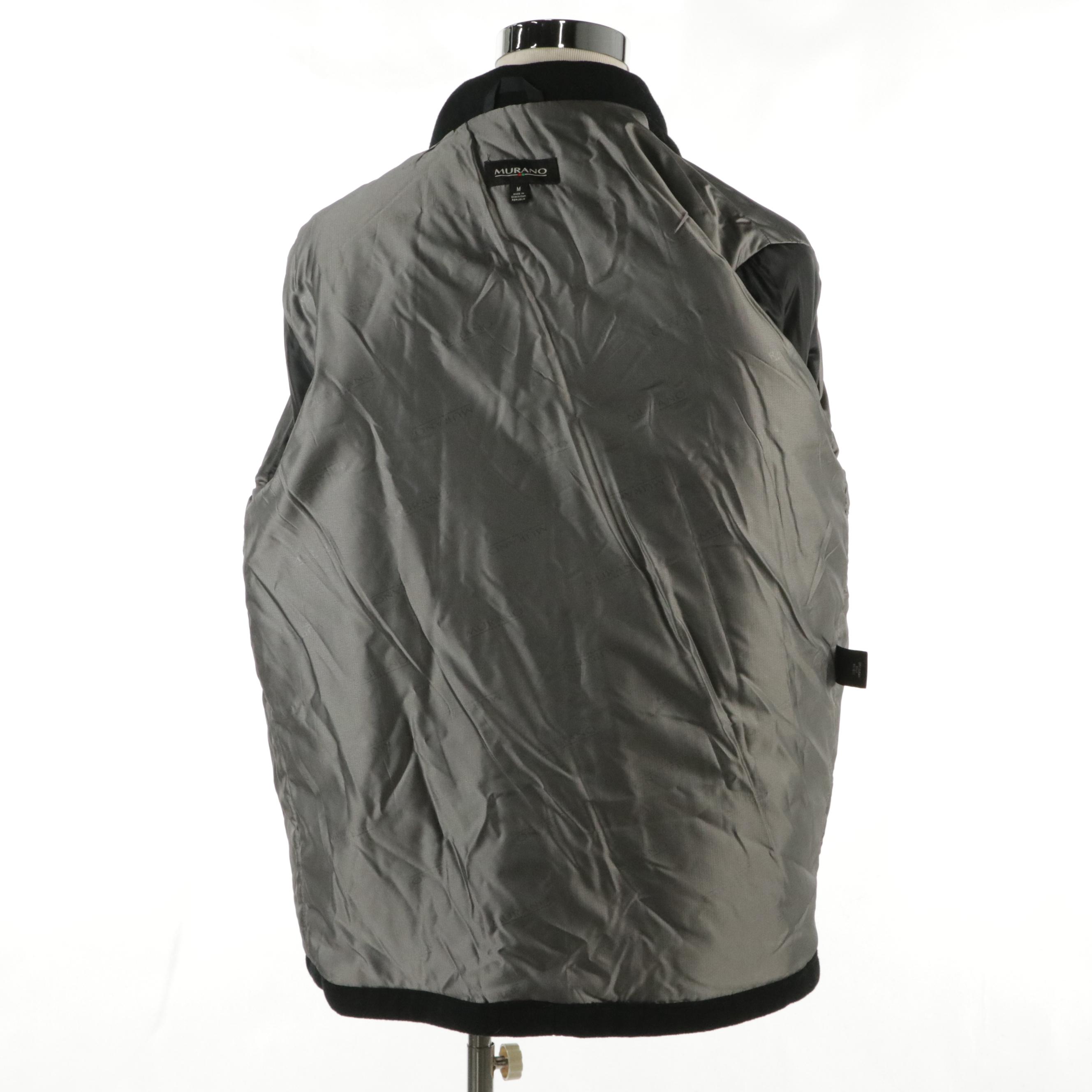 Men's Murano Zip-Up Jacket and Roundtree & Yorke Outdoors Coat in Black Wool