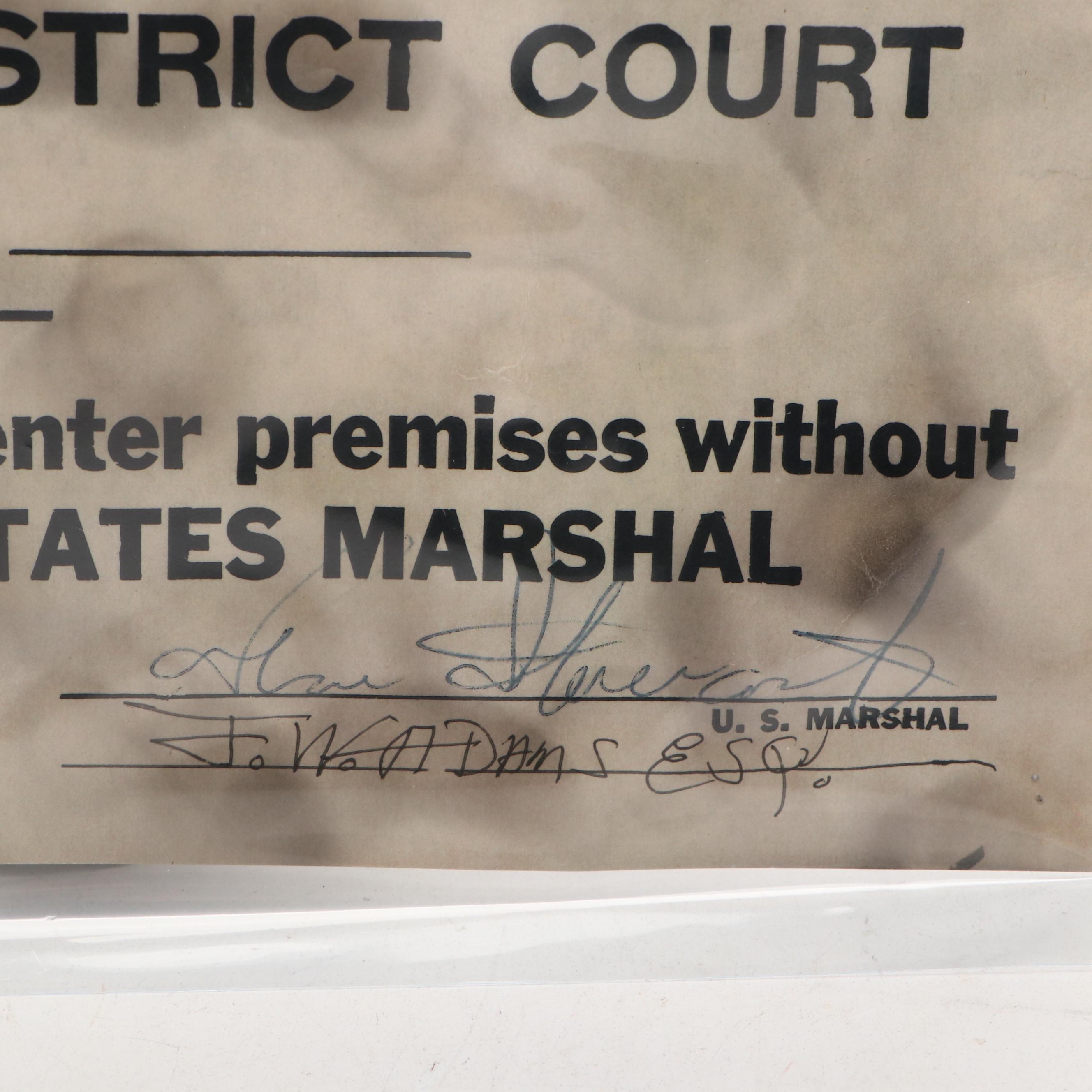 "Closed for Violation of National Prohibition Act" Paper Sign