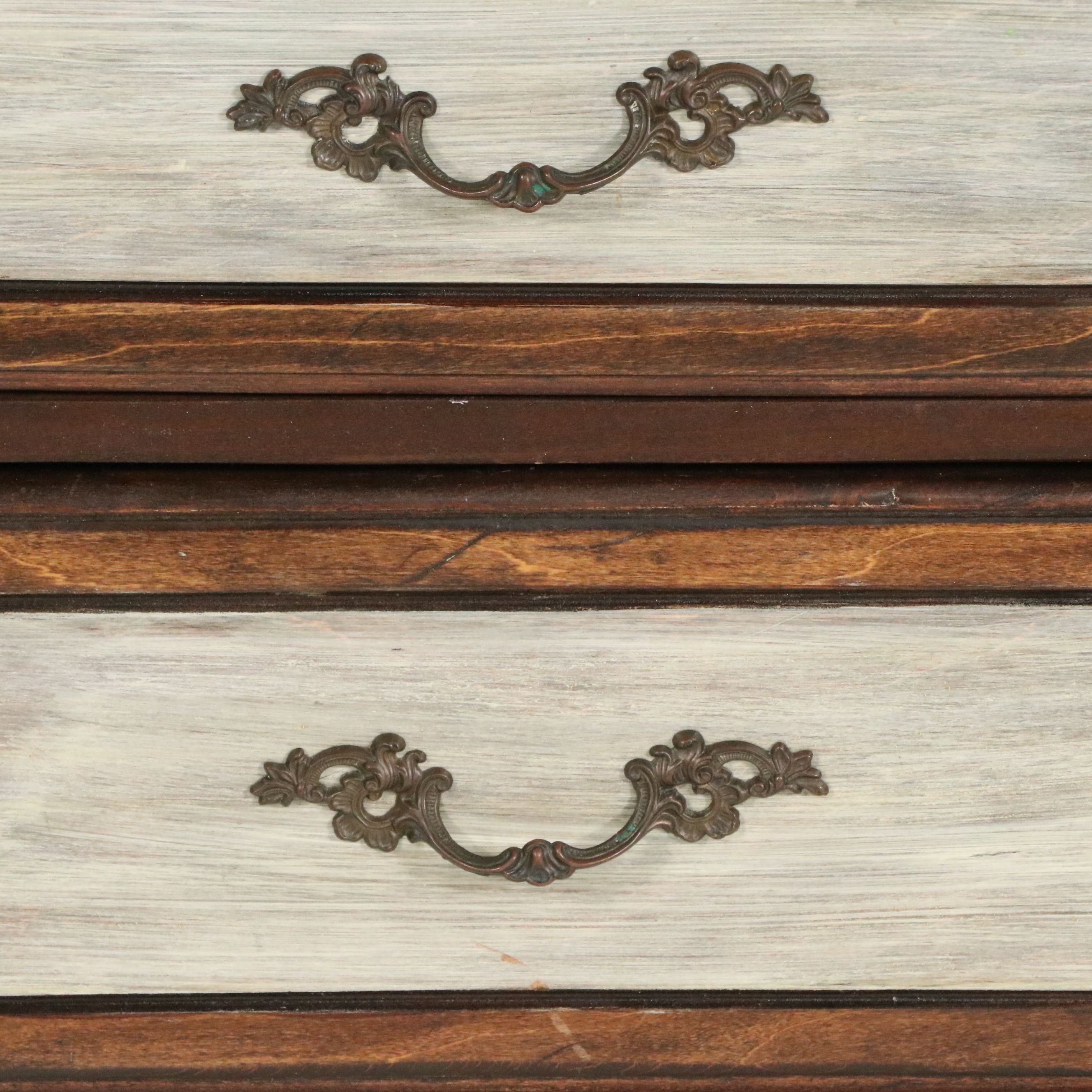 French Provincial Style Partially Painted Wooden Desk, 20th Century