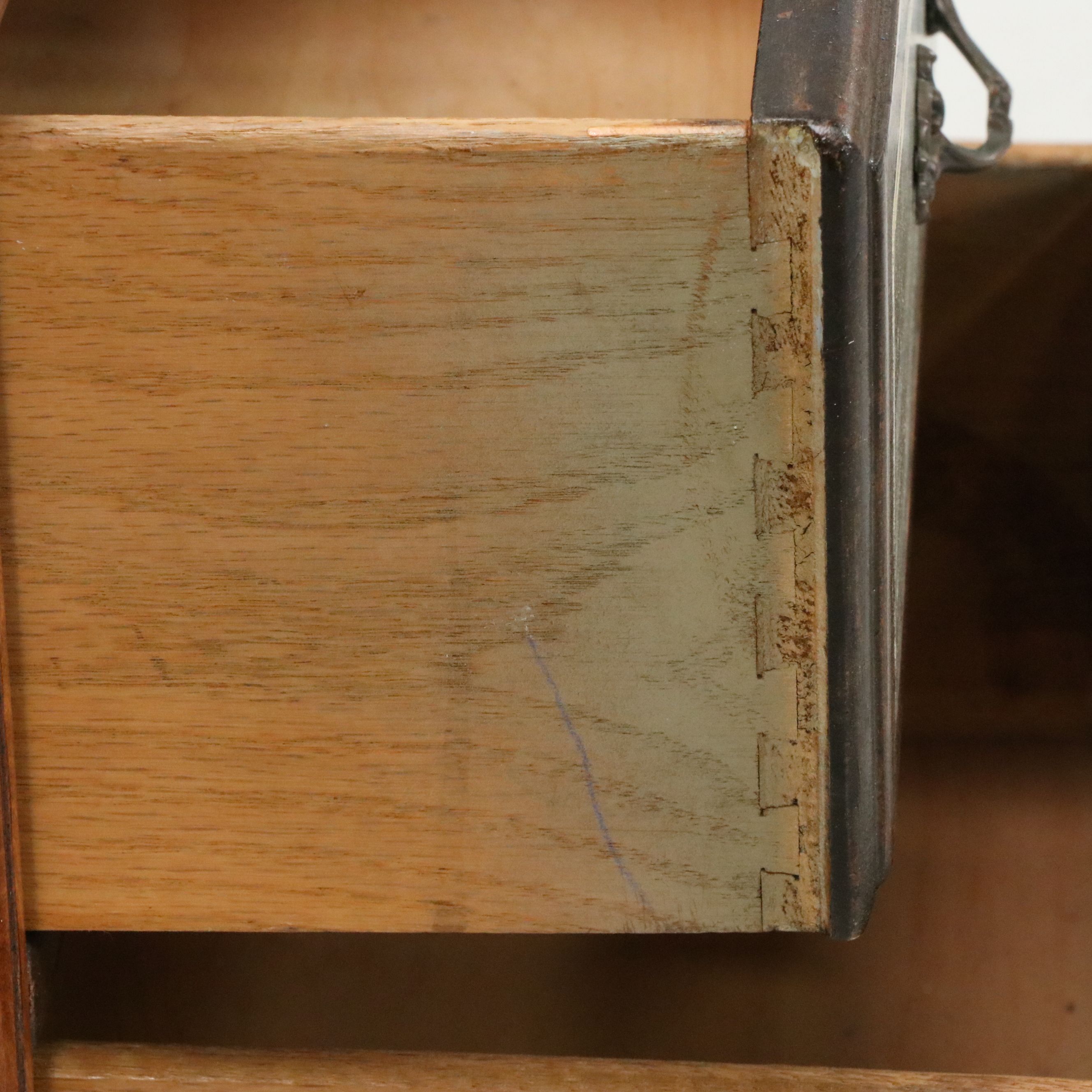 French Provincial Style Partially Painted Wooden Desk, 20th Century