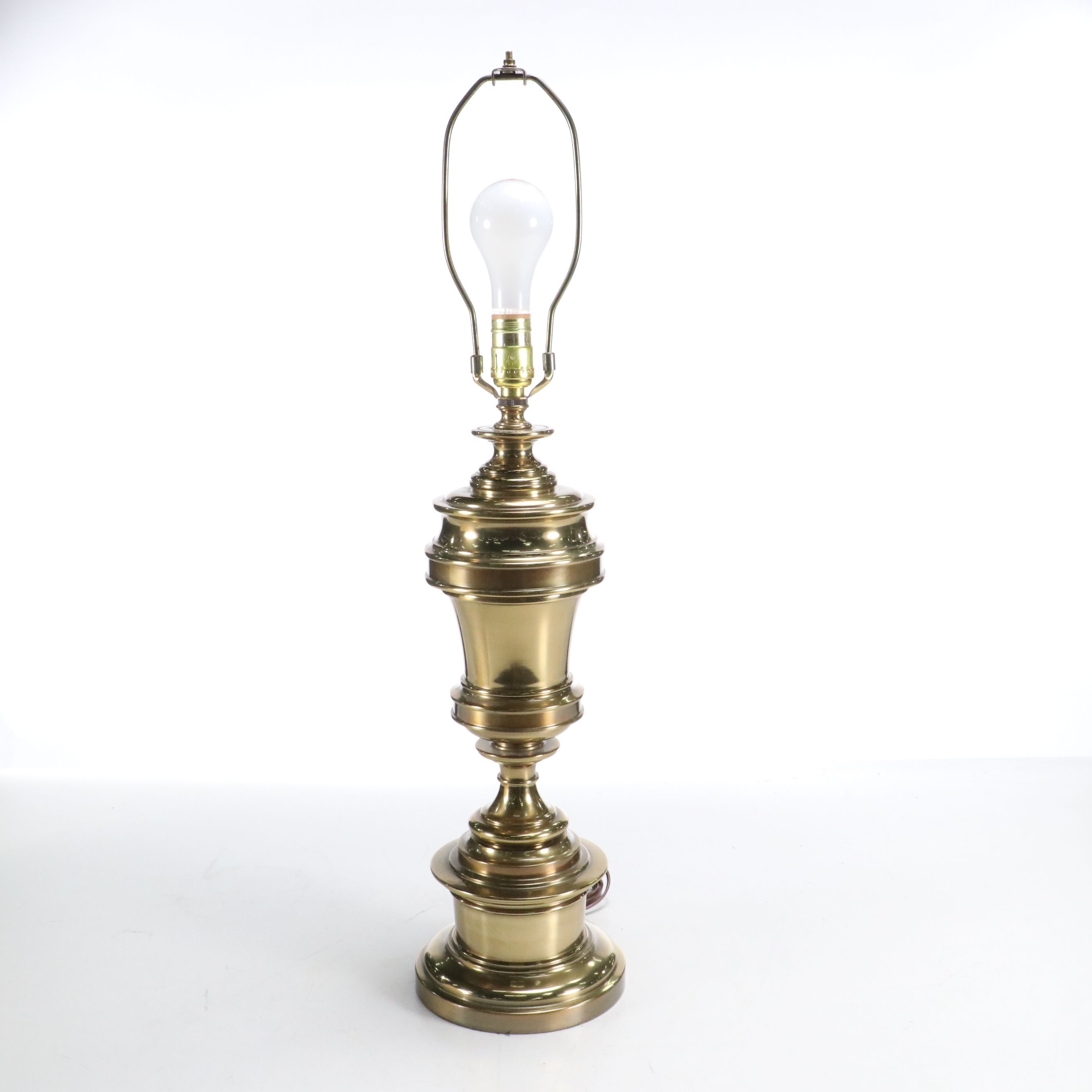 Stiffel Spun Brass Table Lamps with Accordion Pleat Shades
