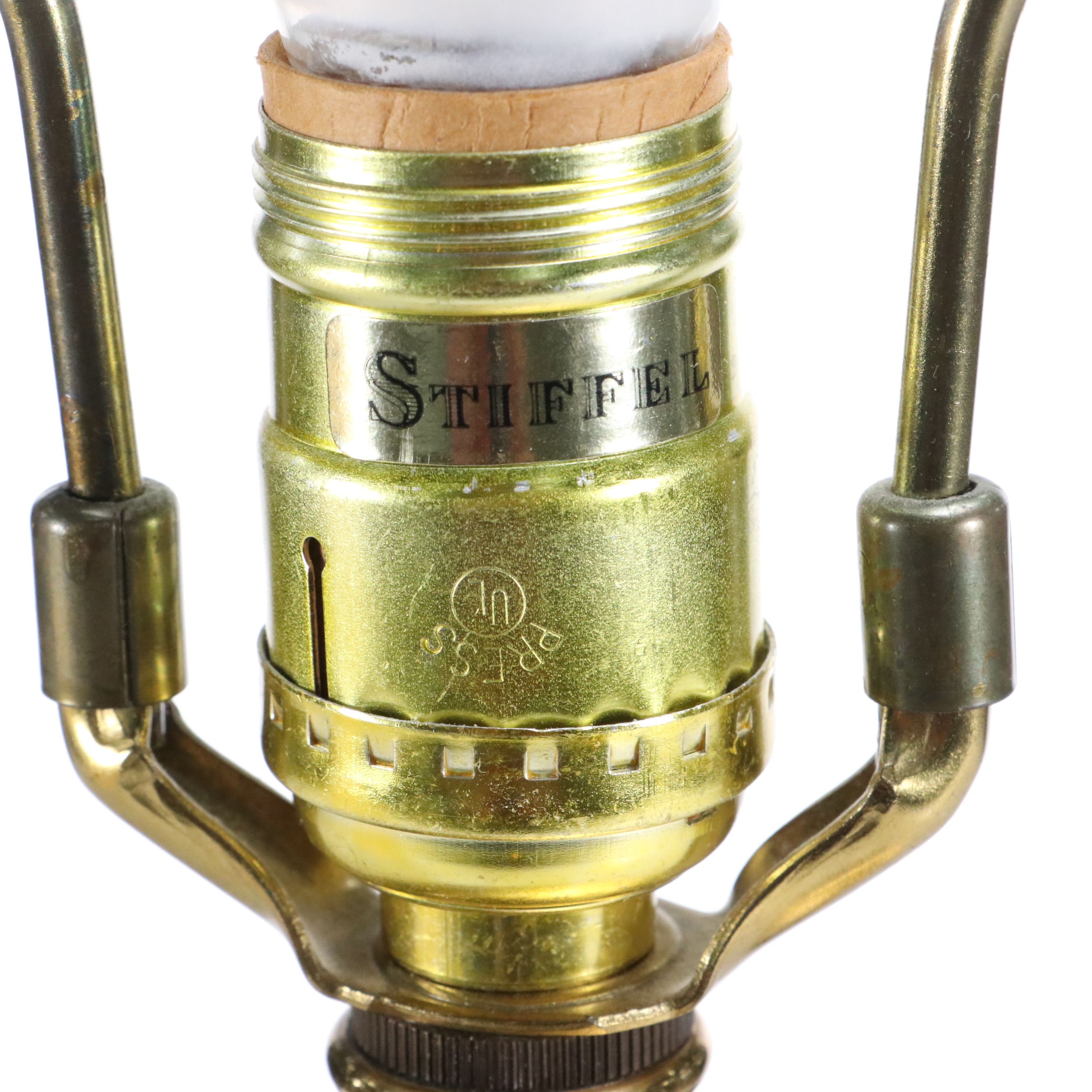 Stiffel Spun Brass Table Lamps with Accordion Pleat Shades