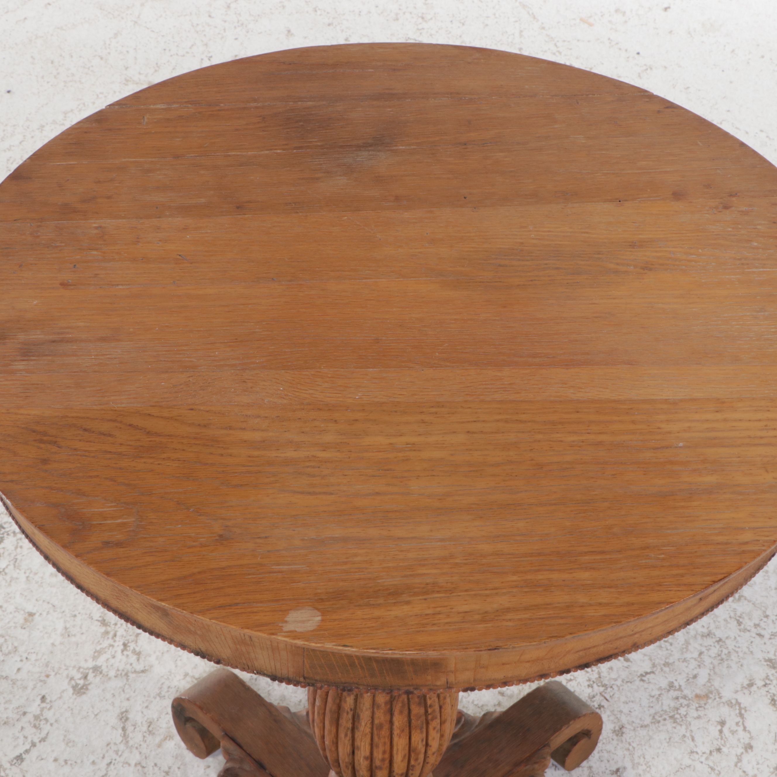 Empire Style Oak Center Table, 19th Century